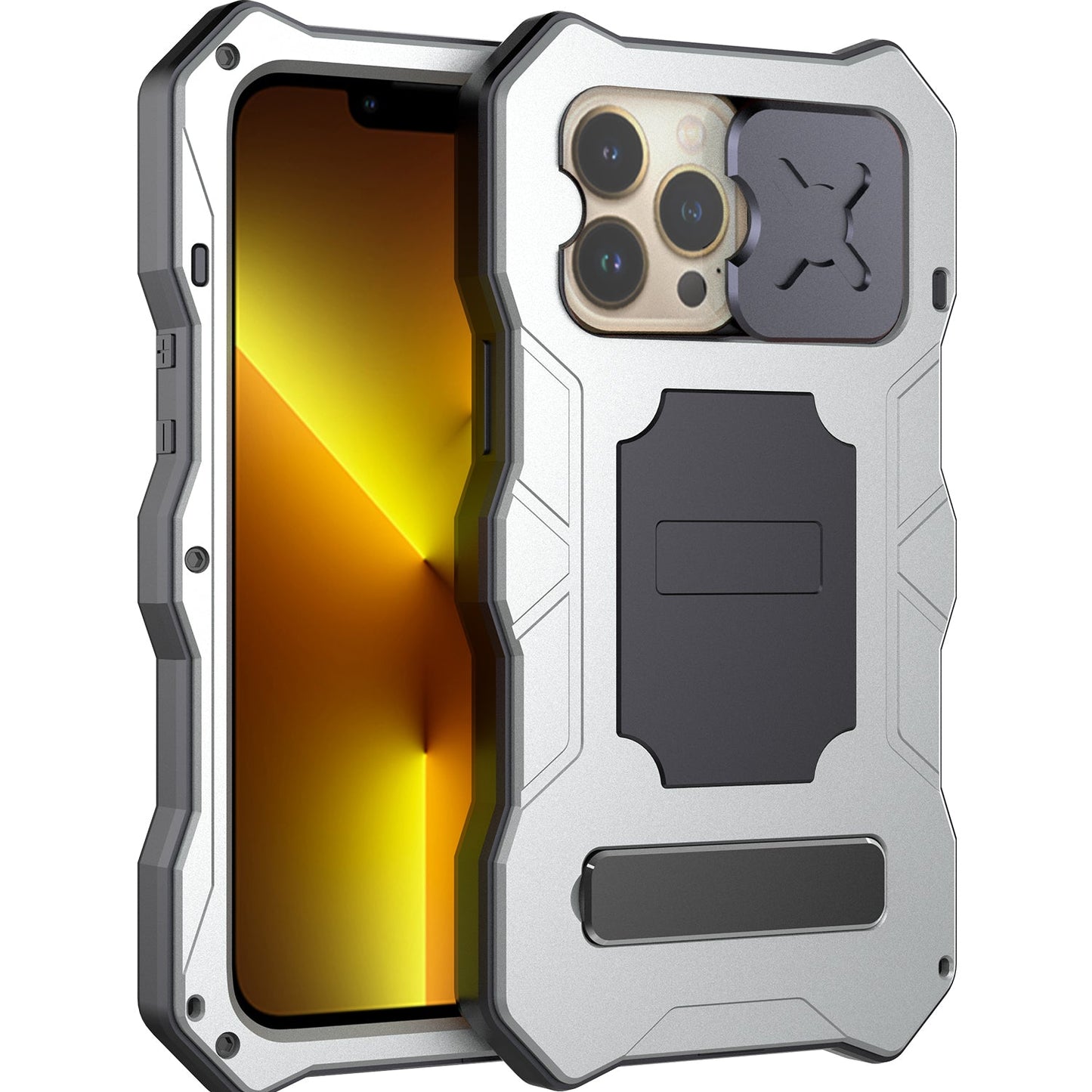 Apple iPhone 13 Pro Max Milit?r Handyh¨¹lle 12 Pro Rugged Armor Case Sto?stange Metall Gleiten Kameraschutz St?nder