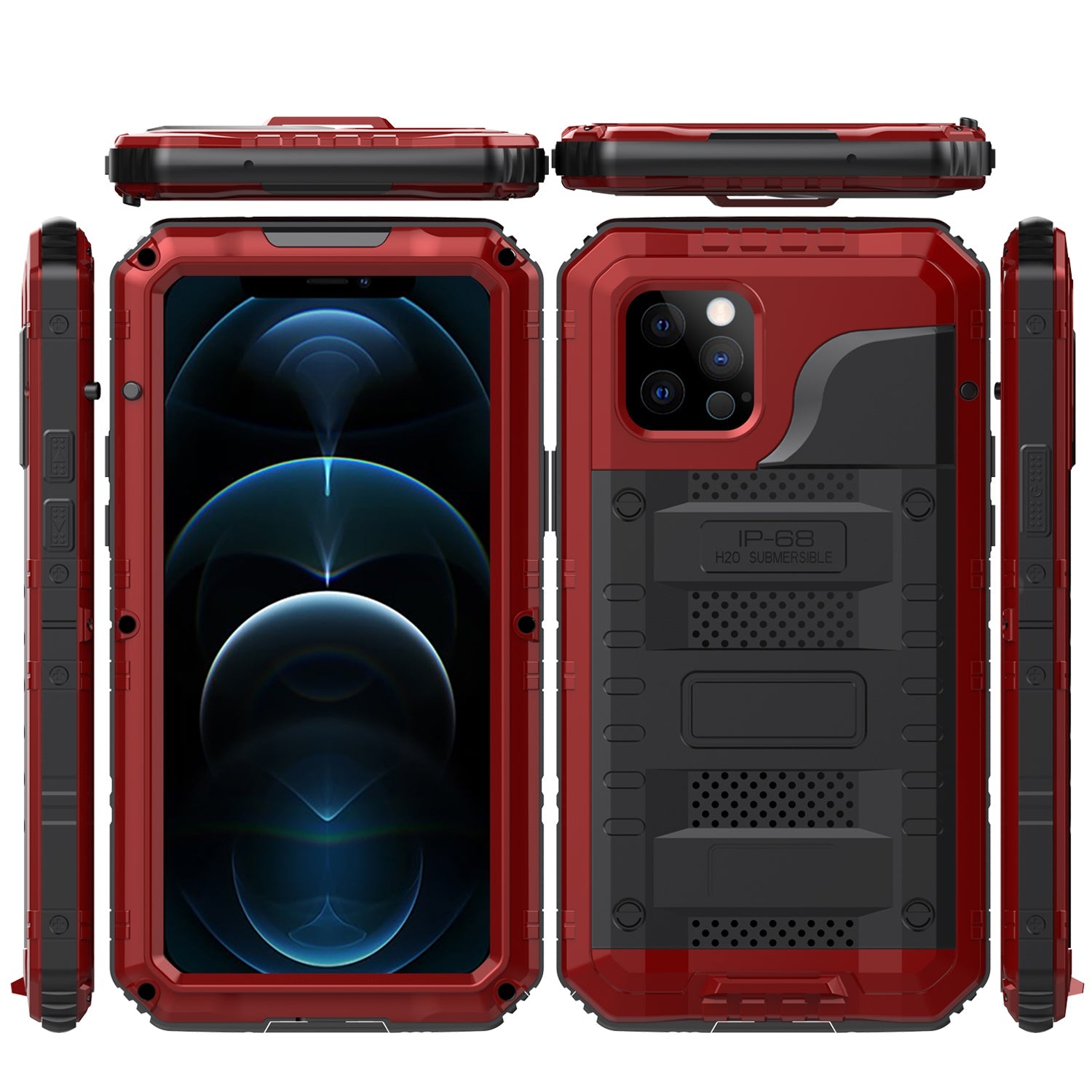 Luxury IP68 Waterproof Apple iPhone 12 Pro Max Gorilla Case Milit?ry Safeguard Outdoor Heavy Duty Metal Armor Cover
