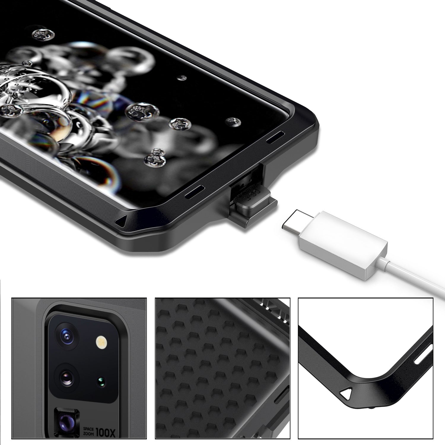 Luxury Samsung S20 Ultra Doom Armor Case S20 Plus Metal Aluminum Heavy Duty Shockproof Bumper 360 Full Body Cover