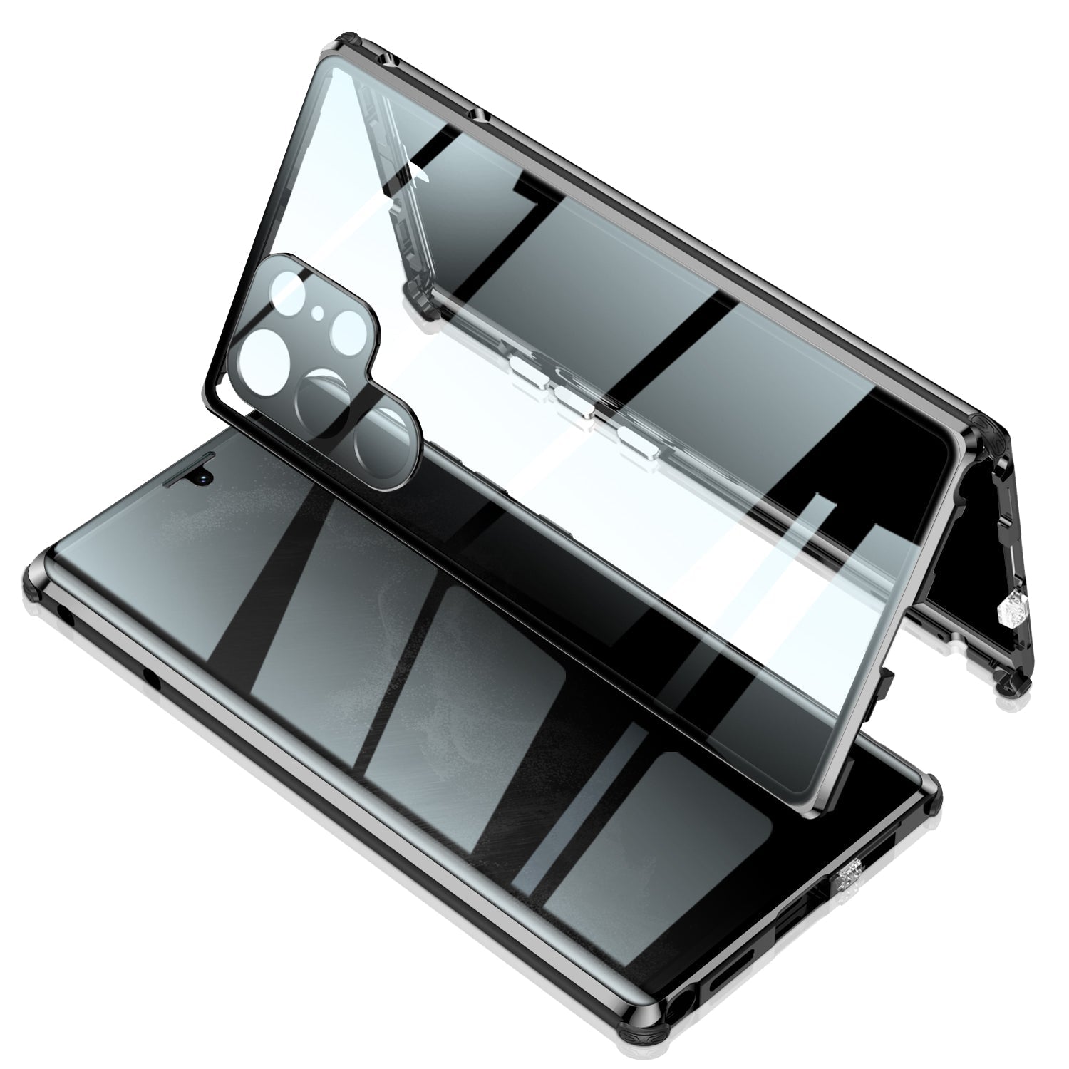 Anti-Peep H¨¹lle Samsung Galaxy S22 Ultra Privacy Case Vorderseite R¨¹ckseite Magnetische Adsorption Zweiseitiges Temperglas 