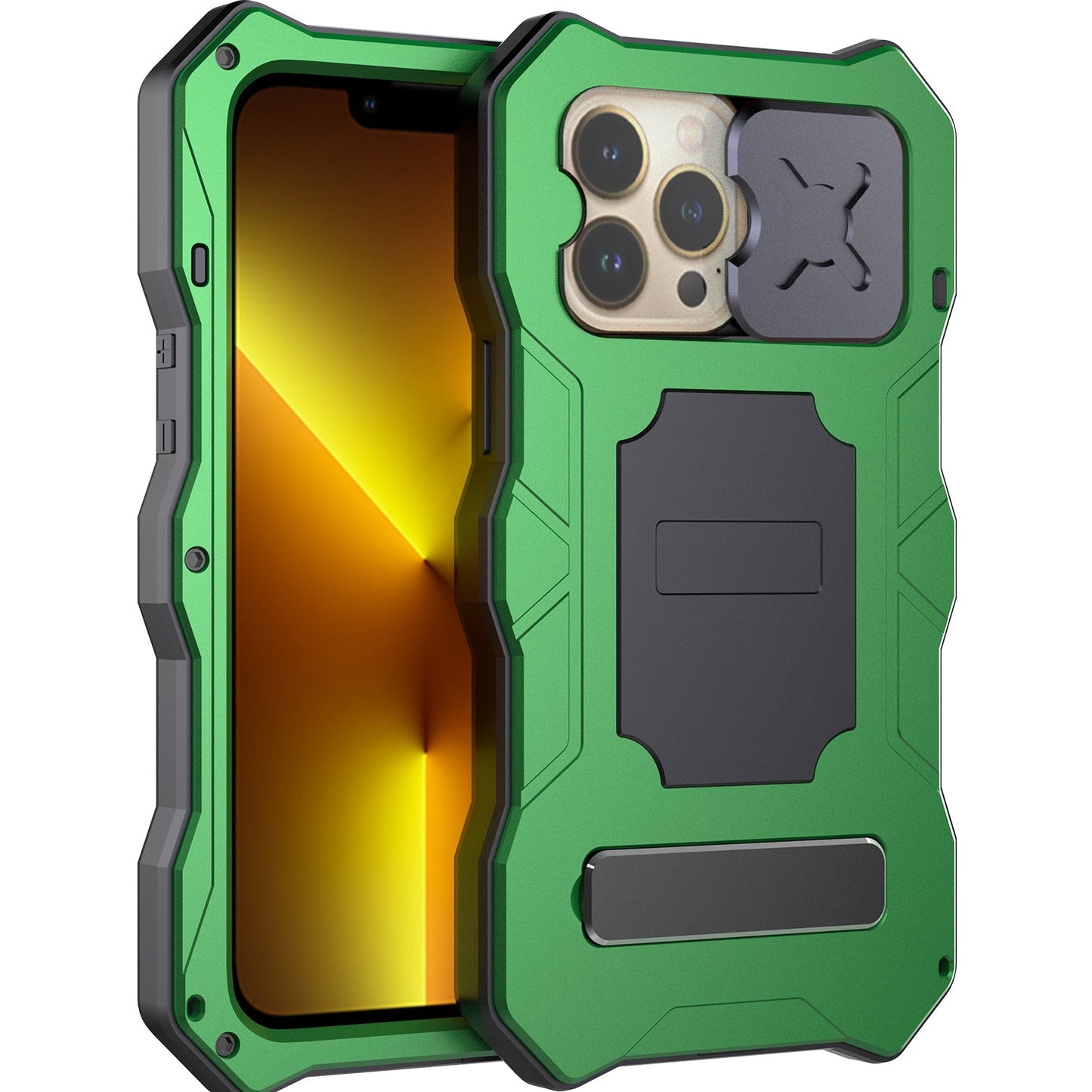 Apple iPhone 13 Pro Max Milit?r Handyh¨¹lle 12 Pro Rugged Armor Case Sto?stange Metall Gleiten Kameraschutz St?nder