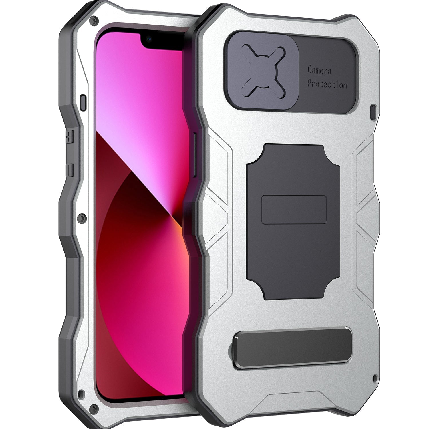 Apple iPhone 13 Pro Max Milit?r Handyh¨¹lle 12 Pro Rugged Armor Case Sto?stange Metall Gleiten Kameraschutz St?nder