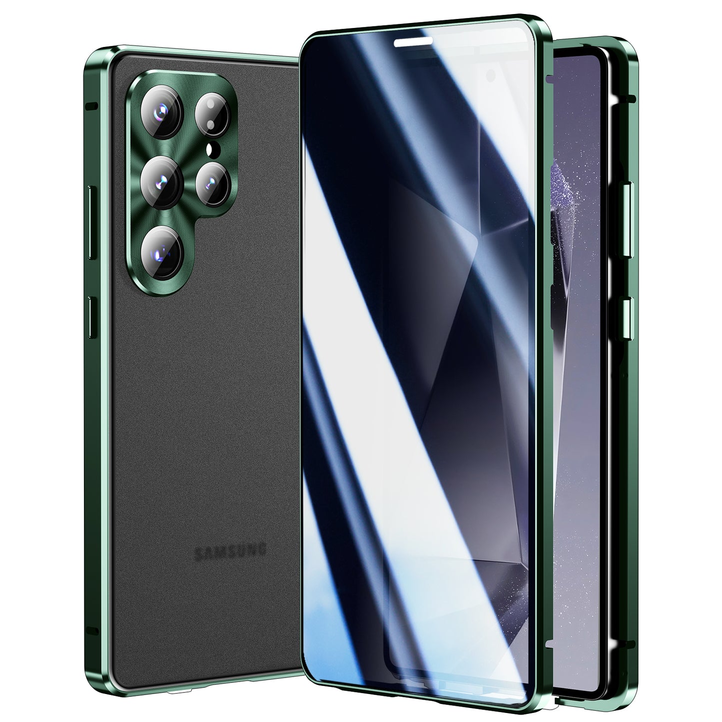 Luxuriöse Anti-peep Handyhülle Samsung Galaxy S26 Ultra S25 Plus S24 23 Doppelseitige Gehärtete Glas Hülle Metall Magnet Privatsphäre Schutzhülle Objektivschutz 360 Grad
