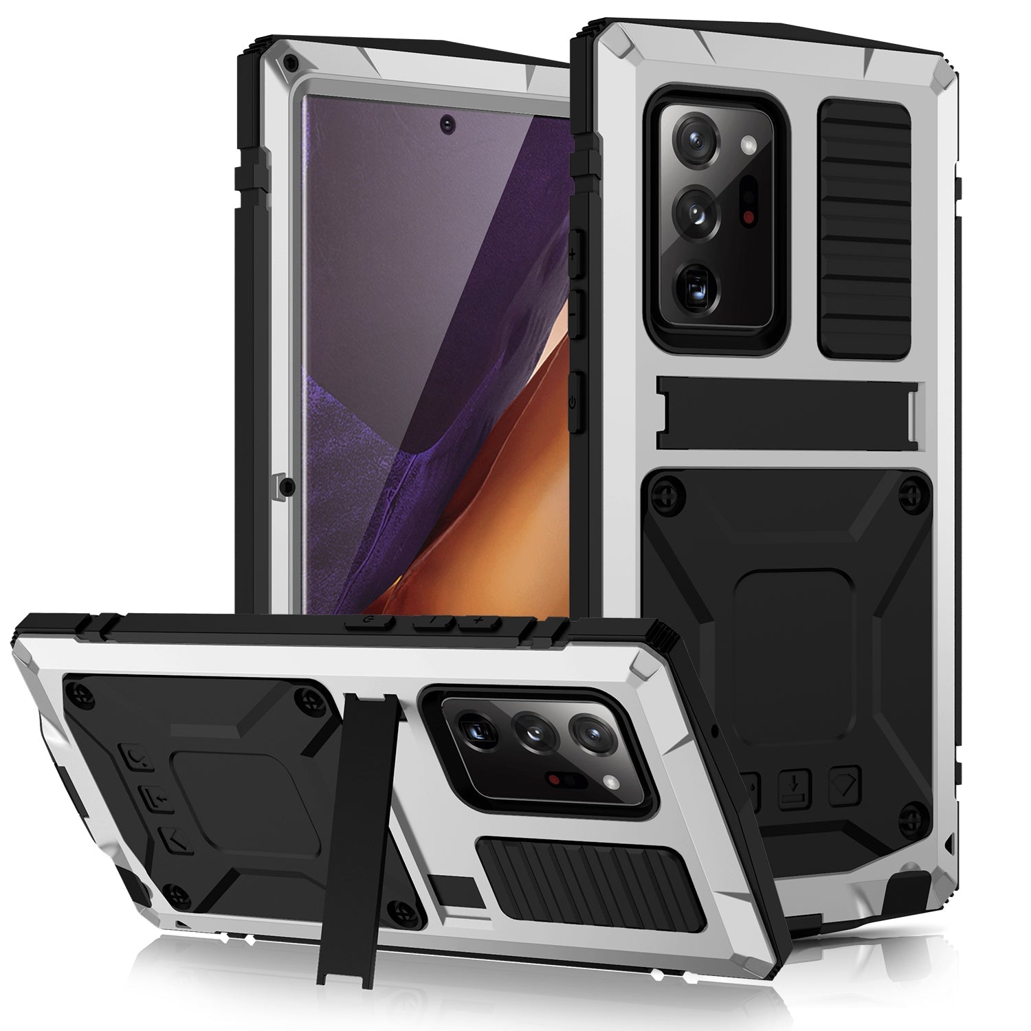 Milit?r Samsung Galaxy Note 20 Ultra Handyh¨¹lle Schwerlast Geh?use Robuste R¨¹stung Sto?fester Case St?nder 360 Grad Kameraschutz