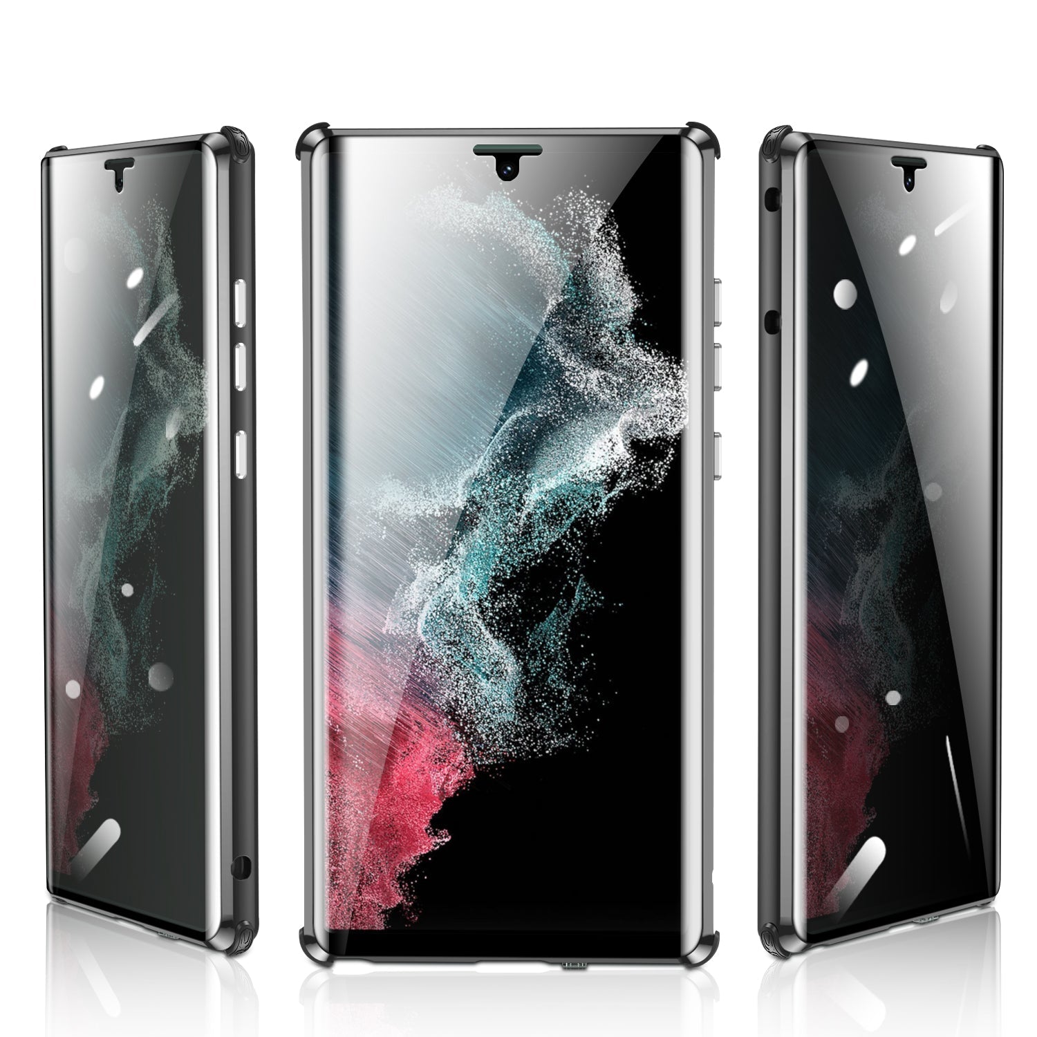 Anti-Peep H¨¹lle Samsung Galaxy S22 Ultra Privacy Case Vorderseite R¨¹ckseite Magnetische Adsorption Zweiseitiges Temperglas 