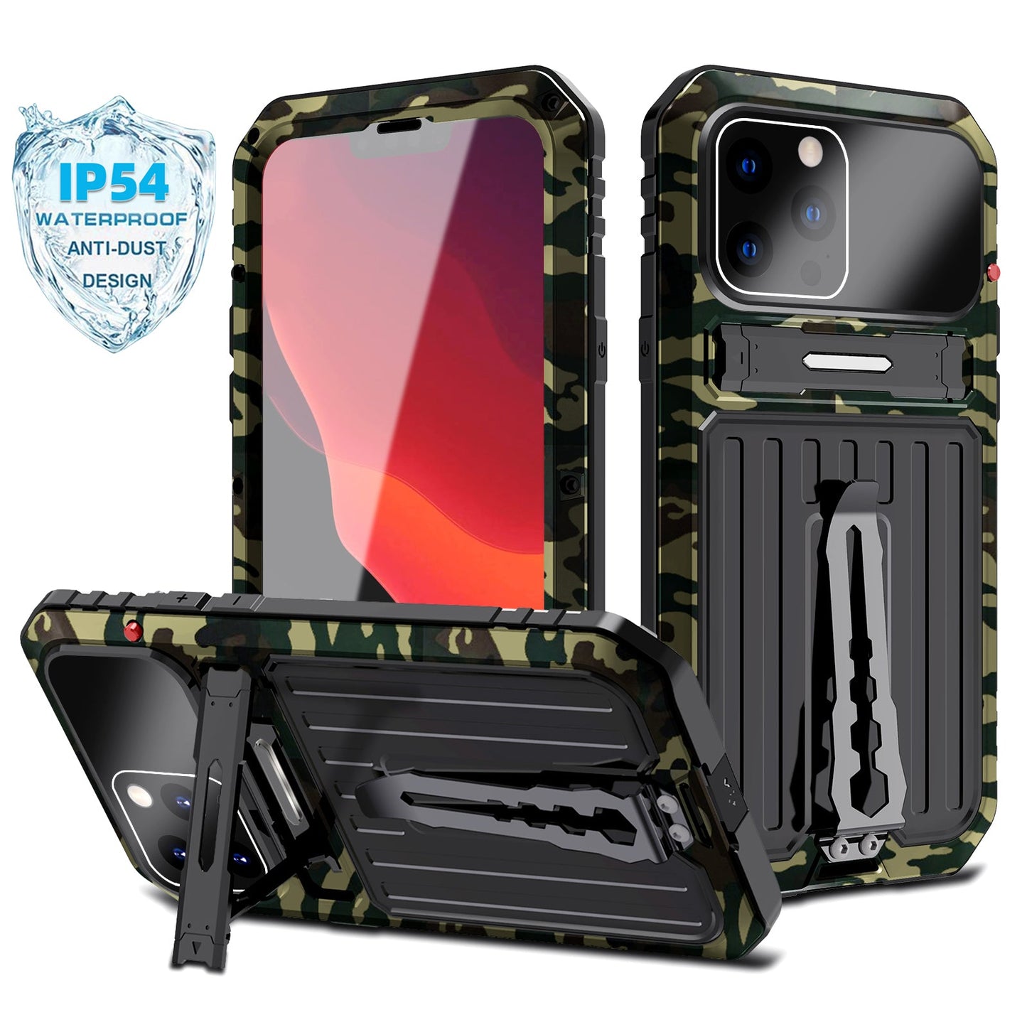 Apple iPhone 13 Pro Max Milit?r H¨¹lle Handy Apple 13 Sto?fester R¨¹ckenclip Metall R¨¹stung Case