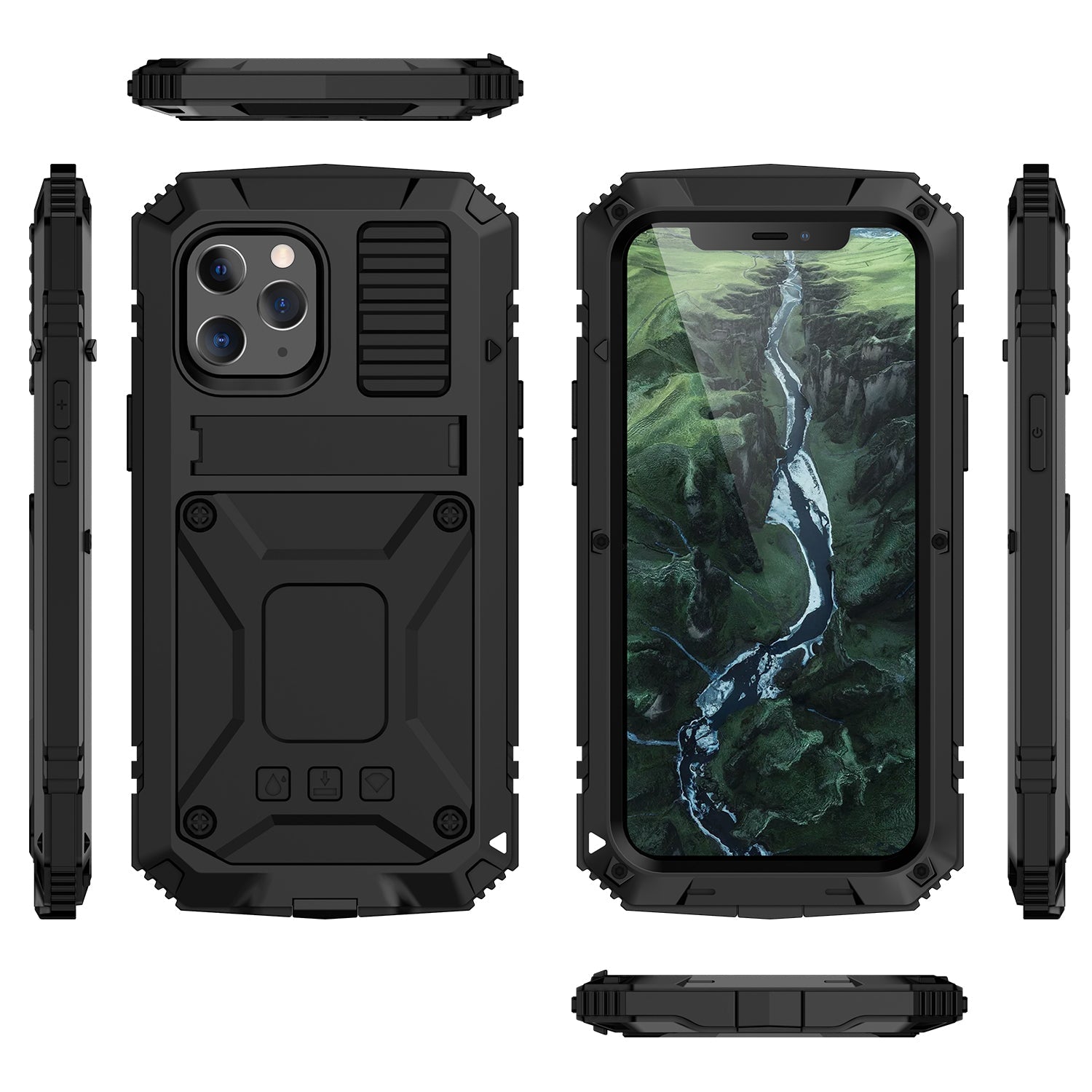 Luxury iPhone 12 Pro Max Heavy Duty Case Military Grade Rugged Armor Camera Protection Shockproof 360 Full Cover