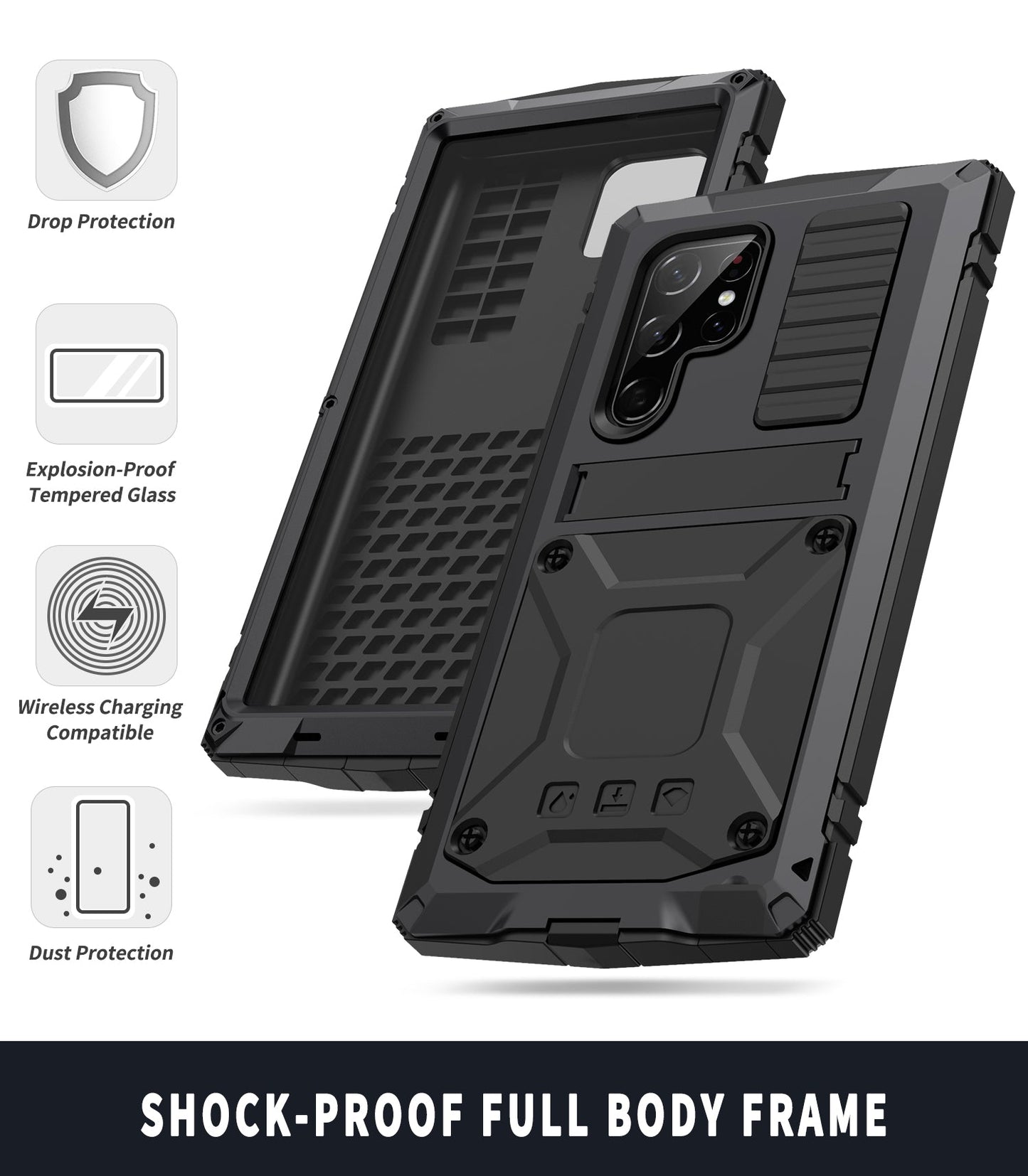 Milit?r H¨¹lle Samsung Galaxy S22 Heavy Duty Case S22 Plus Ultra Robuste R¨¹stung in Sto?fest 360 Full Tough Cover Kamera schutz