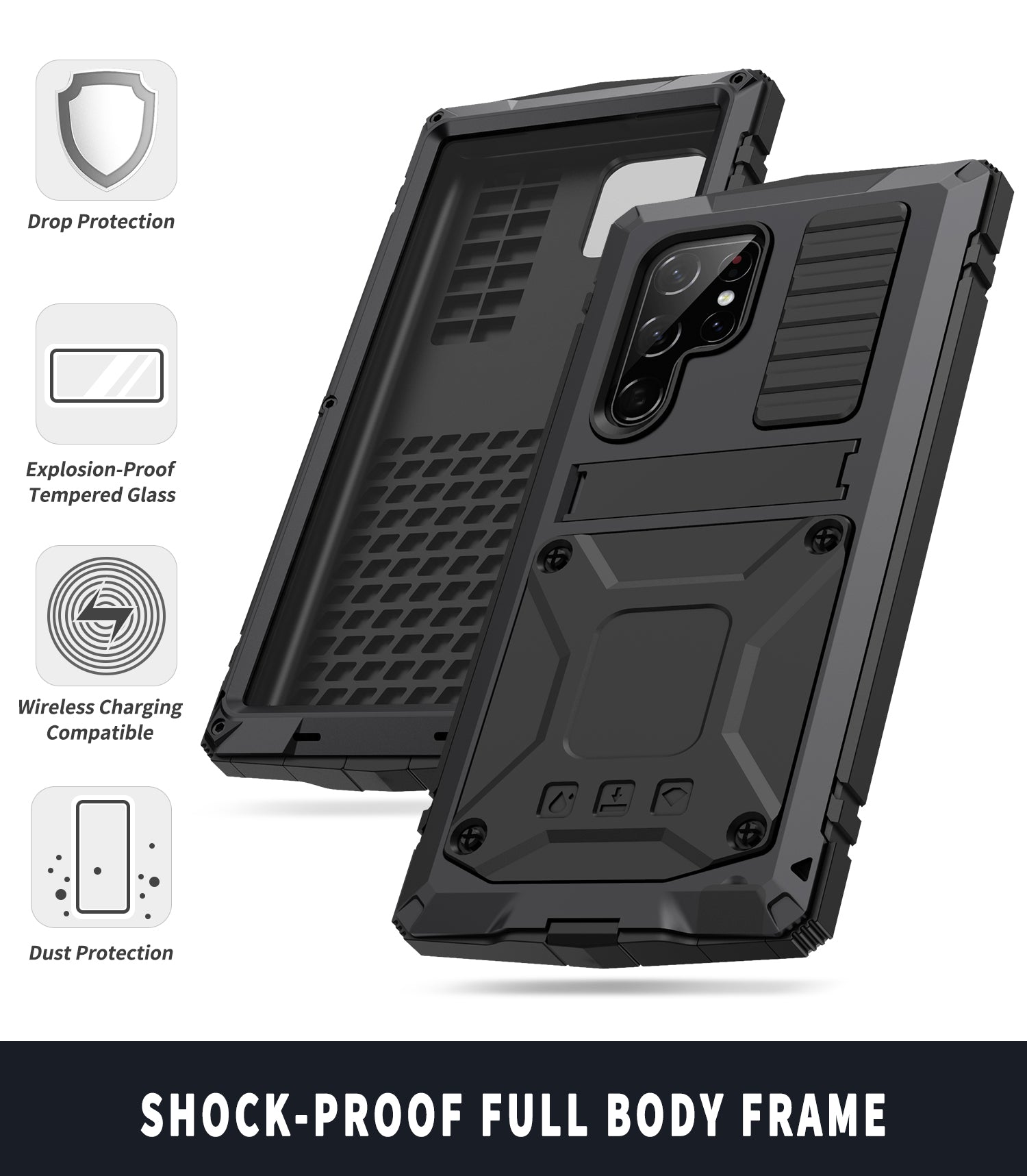 Milit?r H¨¹lle Samsung Galaxy S22 Heavy Duty Case S22 Plus Ultra Robuste R¨¹stung in Sto?fest 360 Full Tough Cover Kamera schutz