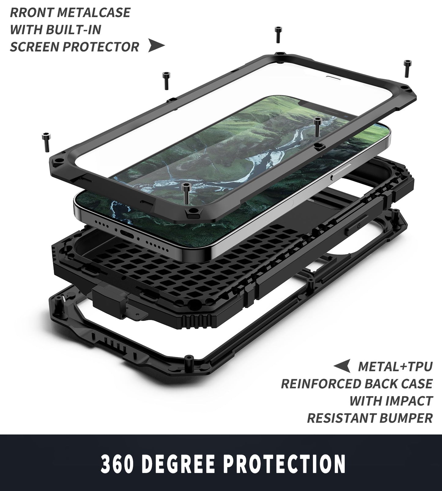 Luxury iPhone 12 Pro Max Heavy Duty Case Milit?ry Grade Rugged Armor Camera Protection Shockproof 360 Full Cover