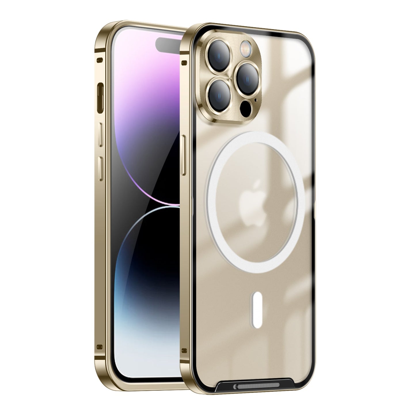 Magnetische iPhone 14 Pro Max Magsafe H¨¹lle Luxus Apple 14 Plus Kameraschutz aus Metall Aluminium Sto?feste ultrad¨¹nne HandyH¨¹lle