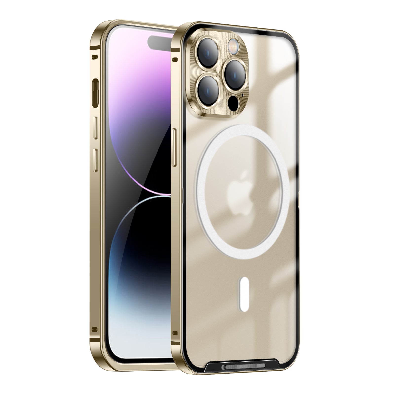 Magnetische iPhone 14 Pro Max Magsafe H¨¹lle Luxus Apple 14 Plus Kameraschutz aus Metall Aluminium Sto?feste ultrad¨¹nne HandyH¨¹lle