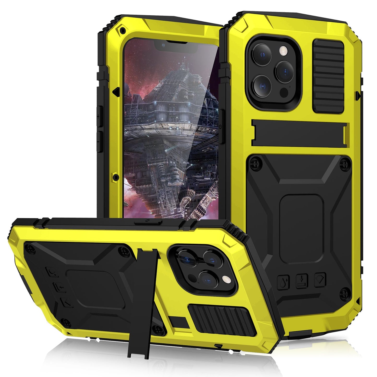 iPhone 13 Pro Max Milit?r Qualit?t H¨¹lle Kameraschutz Robuste R¨¹stung in Sto?fest Heavy Duty 360 Full Cover