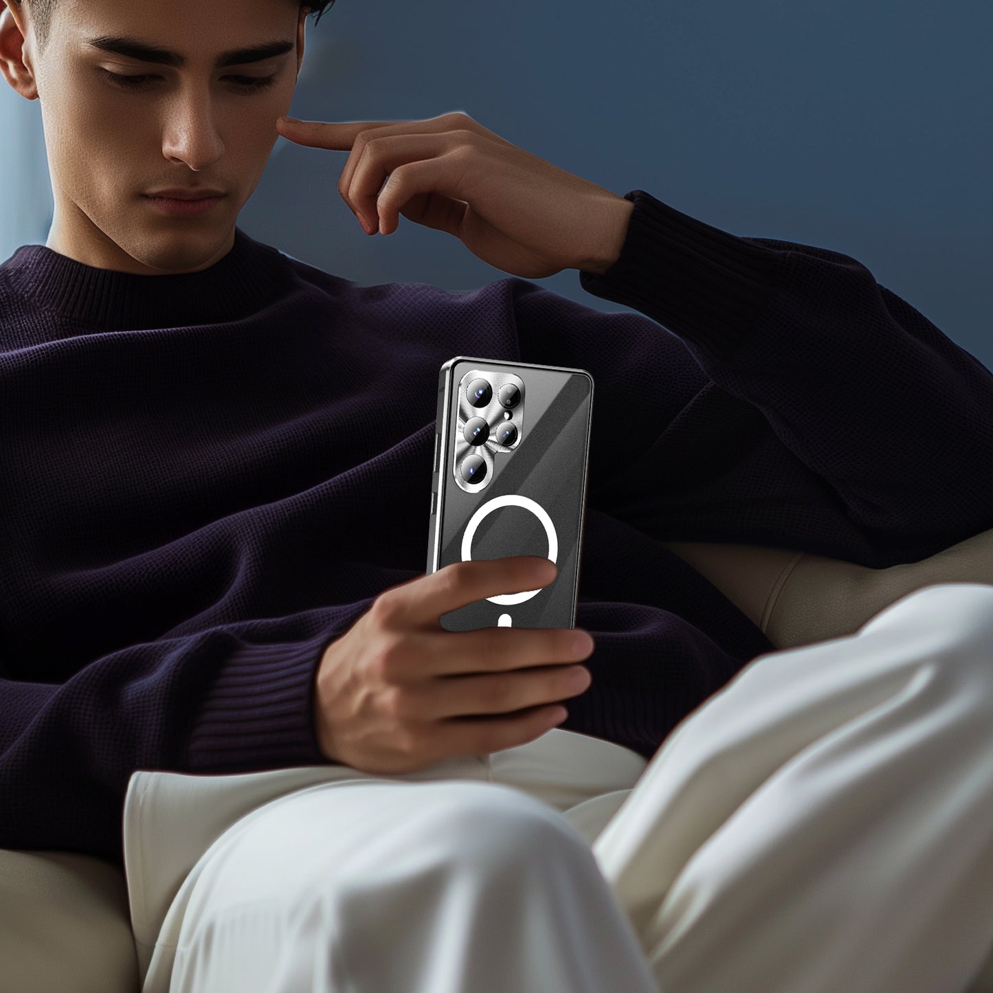 Luxuriöse Magnetischer Magsafe Hülle Samsung Galaxy S26 Ultra Doppelseitige Gehärtete Glas Metall Hülle für S25 Plus S24 23 Objektivschutz 360 Grad Schutzhülle