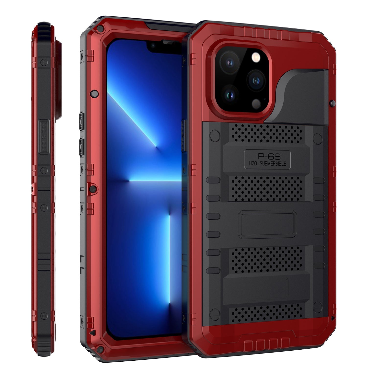 Luxury Outdoor iPhone 13 Pro Max Gorilla Case IP68 Waterproof Safeguard Heavy Duty Metal Armor Cover