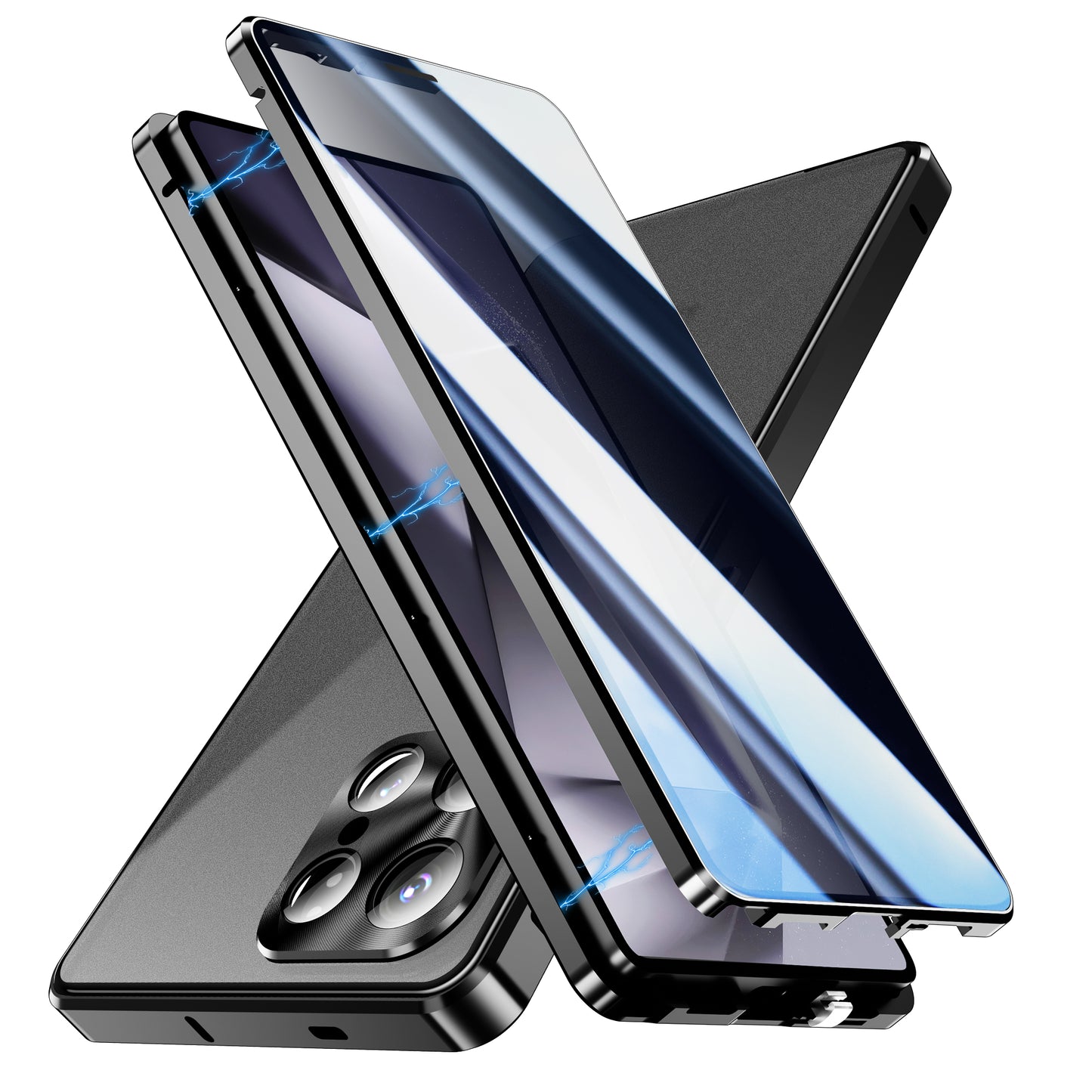 Luxuriöse Anti-peep Handyhülle Samsung Galaxy S26 Ultra S25 Plus S24 23 Doppelseitige Gehärtete Glas Hülle Metall Magnet Privatsphäre Schutzhülle Objektivschutz 360 Grad