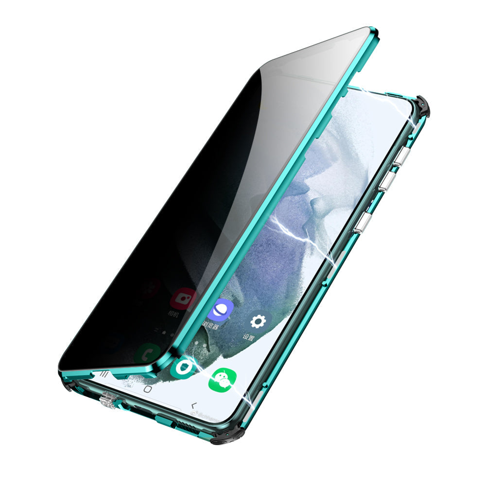 Anti-Spy Case Samsung  S21 Plus Ultra Magnetic Adsorption Privacy Protect Cover Two Sided Temper Glass