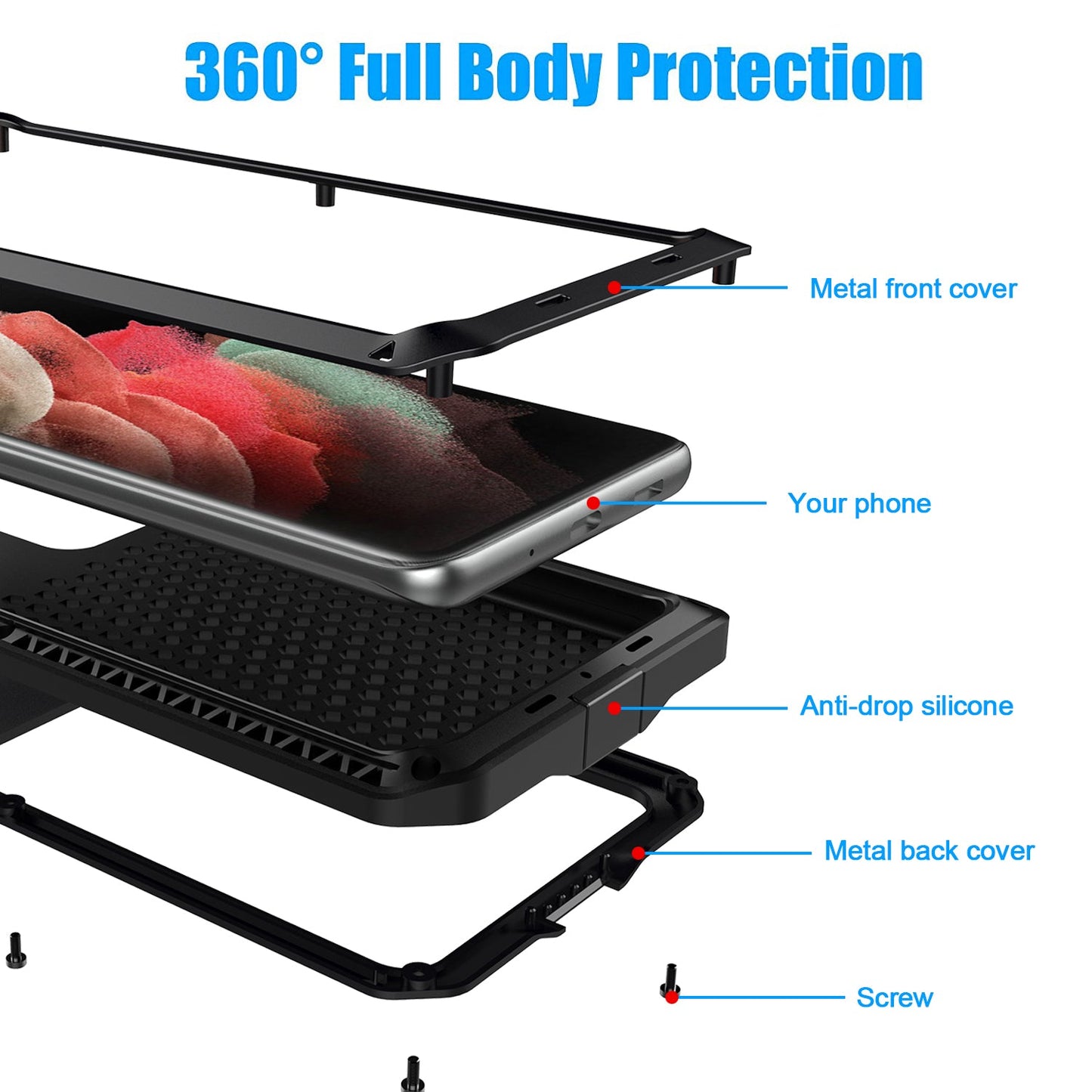 Outdoor Samsung S21 Gorilla H¨¹lle Doom Armor S21 Ultra Plus Metall Aluminium Heavy Duty Case Sto?fester Sto?f?nger 