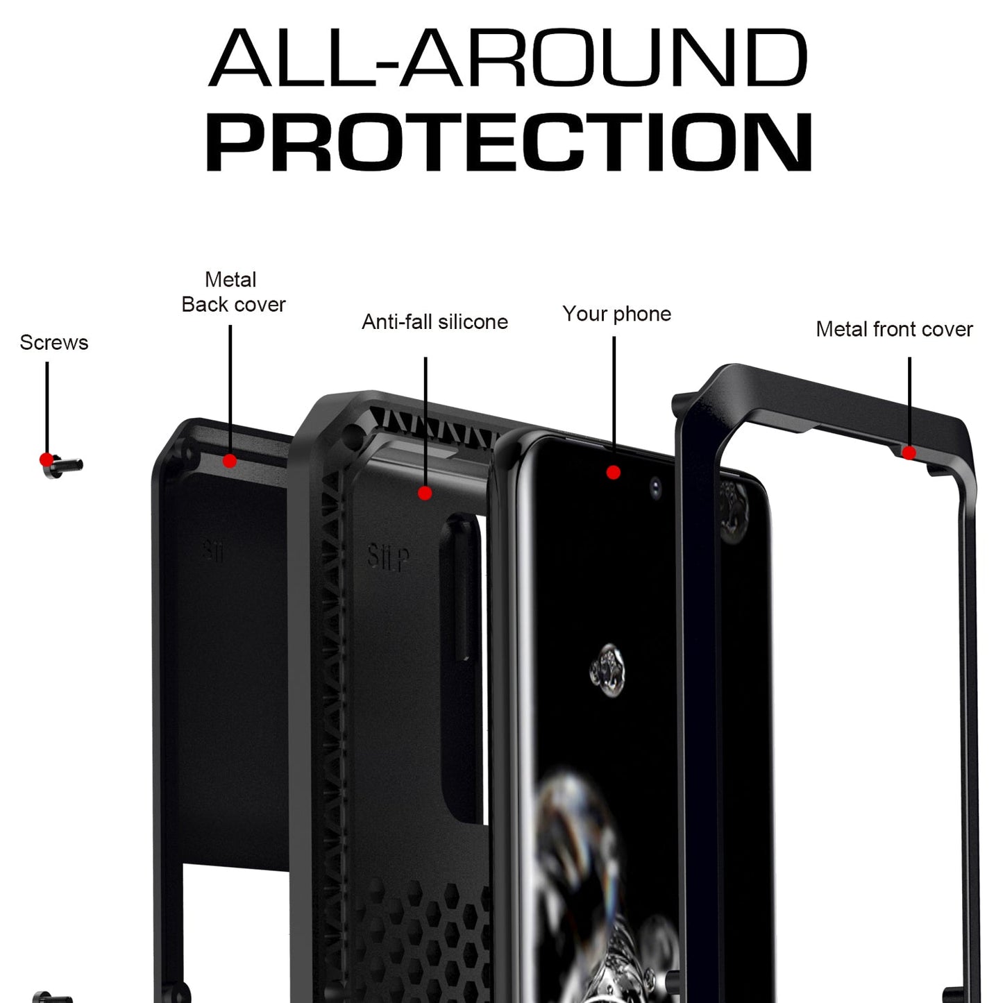 Luxury Samsung S20 Ultra Doom Armor Case S20 Plus Metal Aluminum Heavy Duty Shockproof Bumper 360 Full Body Cover
