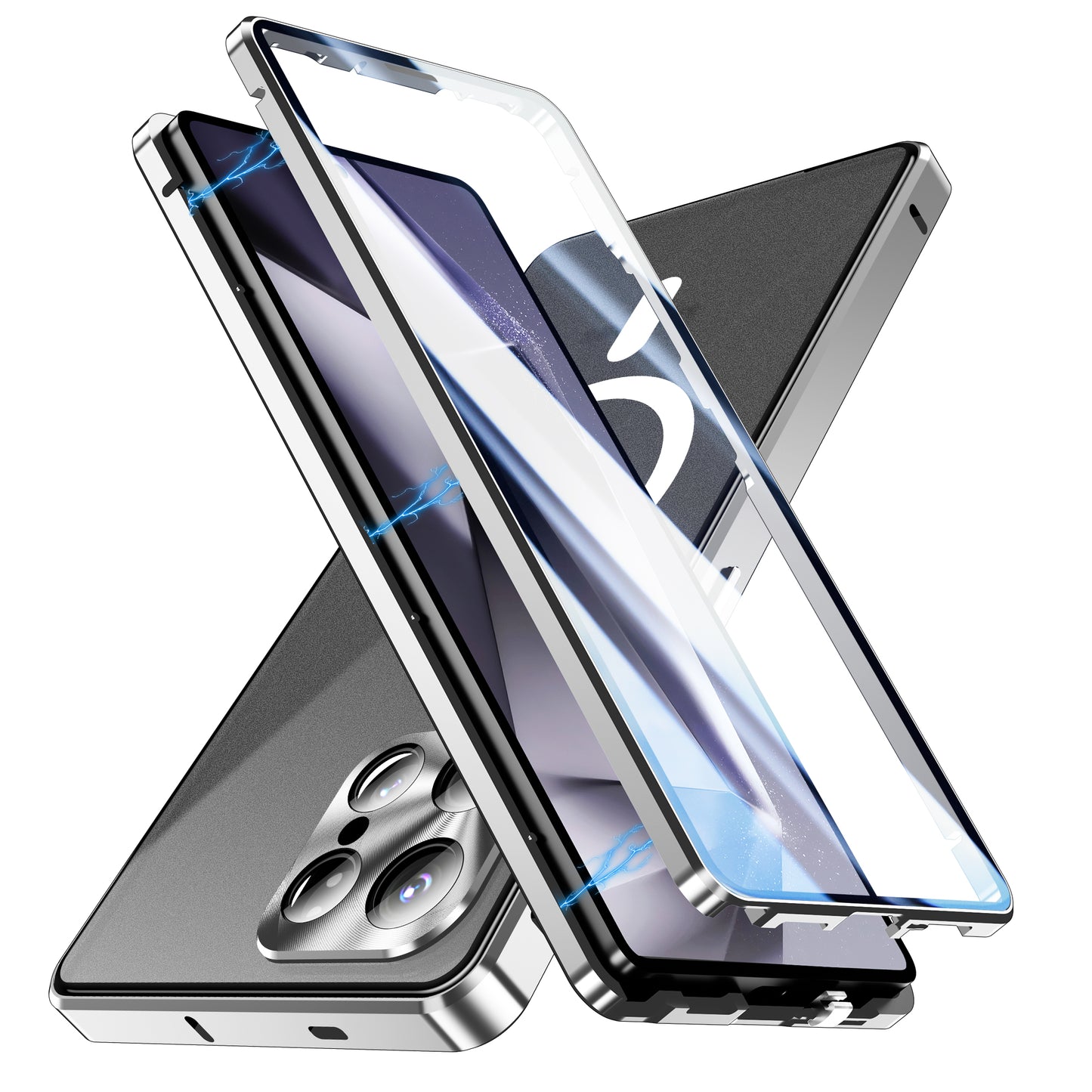 Luxuriöse Magnetischer Magsafe Hülle Samsung Galaxy S26 Ultra Doppelseitige Gehärtete Glas Metall Hülle für S25 Plus S24 23 Objektivschutz 360 Grad Schutzhülle