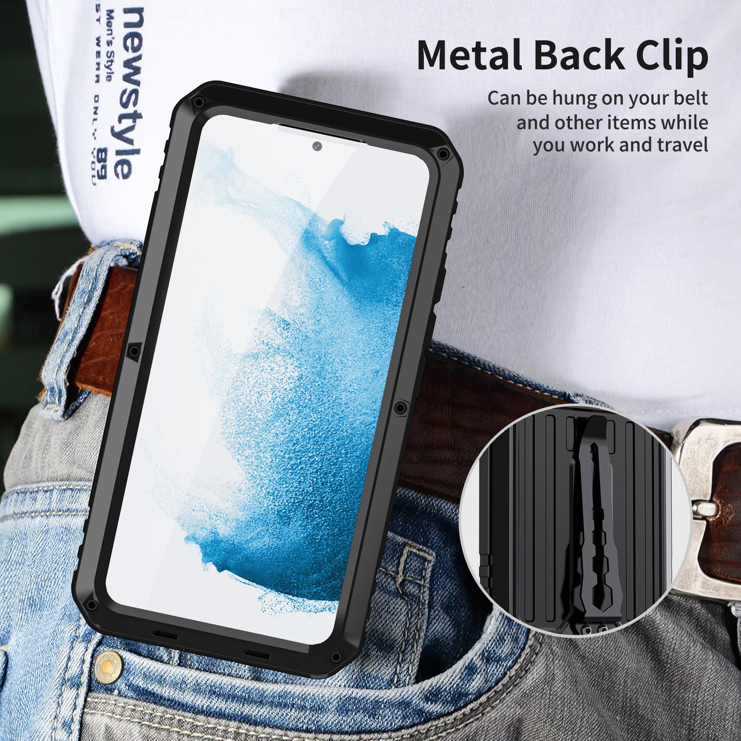 Samsung Galaxy S22 Ultra Milit?r H¨¹lle Armor Cover Shockproof Plus Metal Back Clip Invisible Bracket