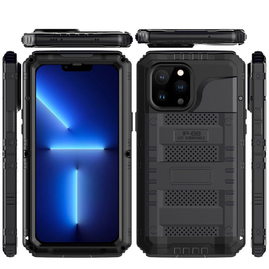 Luxury Outdoor iPhone 13 Pro Max Gorilla Case IP68 Waterproof Safeguard Heavy Duty Metal Armor Cover