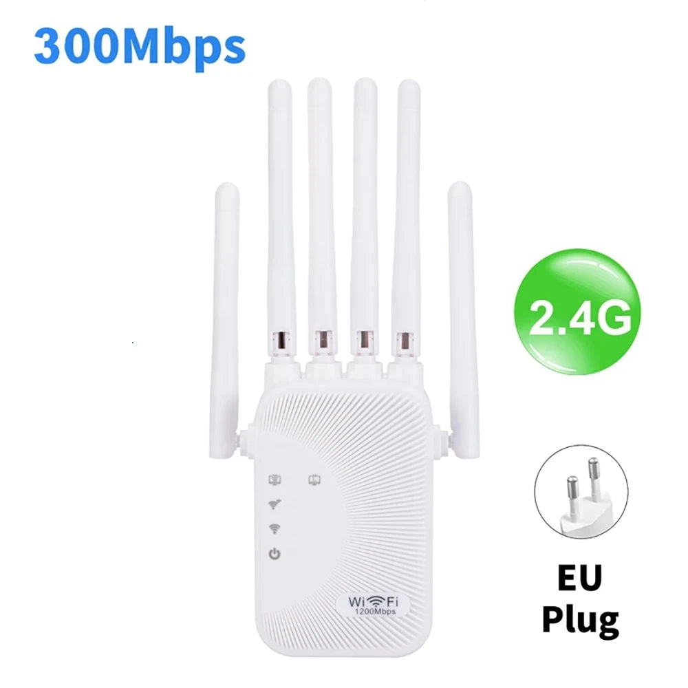 1200Mbps Wifi Amplifier Dual band 2.4G/ 5G Signal Repeater Network Expander Range Extender 300Mbps WiFi Booster Wireless Router-ShoptAI	