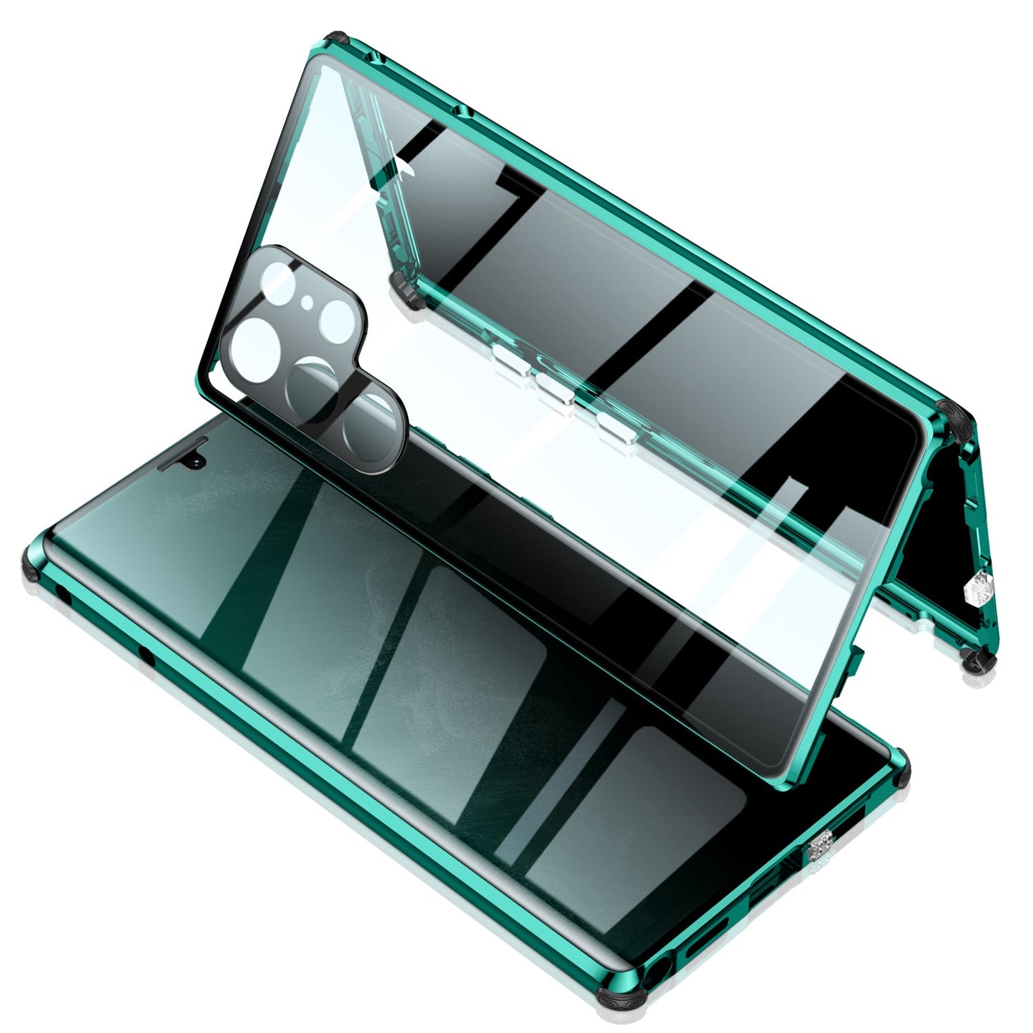 Anti-Peep H¨¹lle Samsung Galaxy S22 Ultra Privacy Case Vorderseite R¨¹ckseite Magnetische Adsorption Zweiseitiges Temperglas 