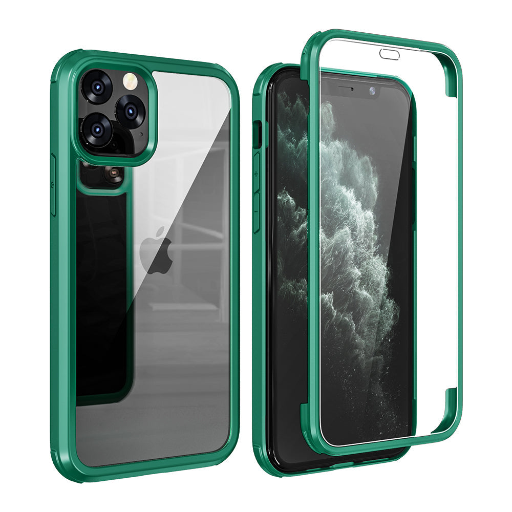 Apple iPhone 11 Pro Max Silikon H¨¹lle Doppelseitige Geh?rtete Glas abdeckung 360 Ganzk?rper Displayschutzfolie