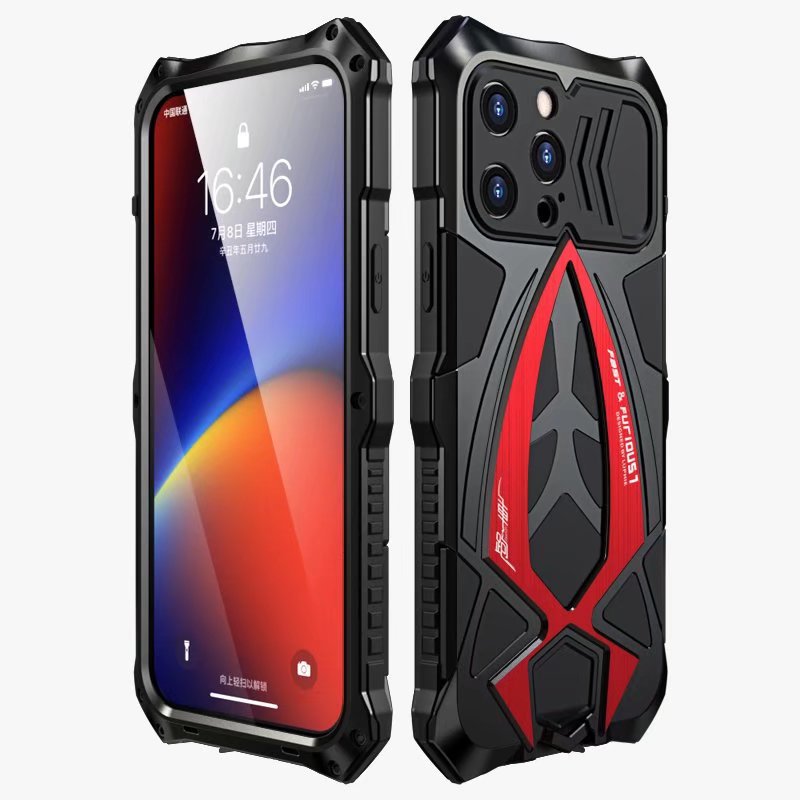 Cool Case Apple 13 Pro Max Race Car Fashion iPhone 13 Tough Cover Heavy Duty Metal Armor Camera Protector