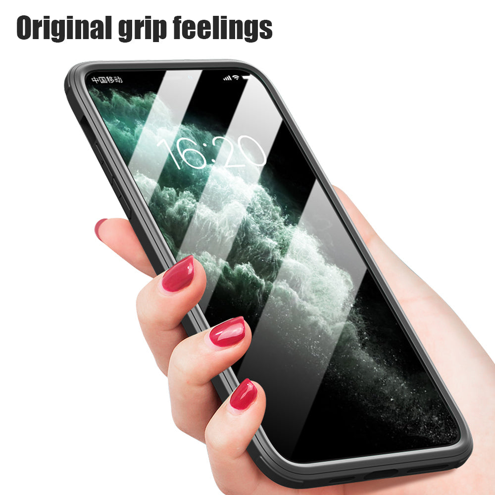 Apple iPhone 11 Pro Max Silikon H¨¹lle Doppelseitige Geh?rtete Glas abdeckung 360 Ganzk?rper Displayschutzfolie