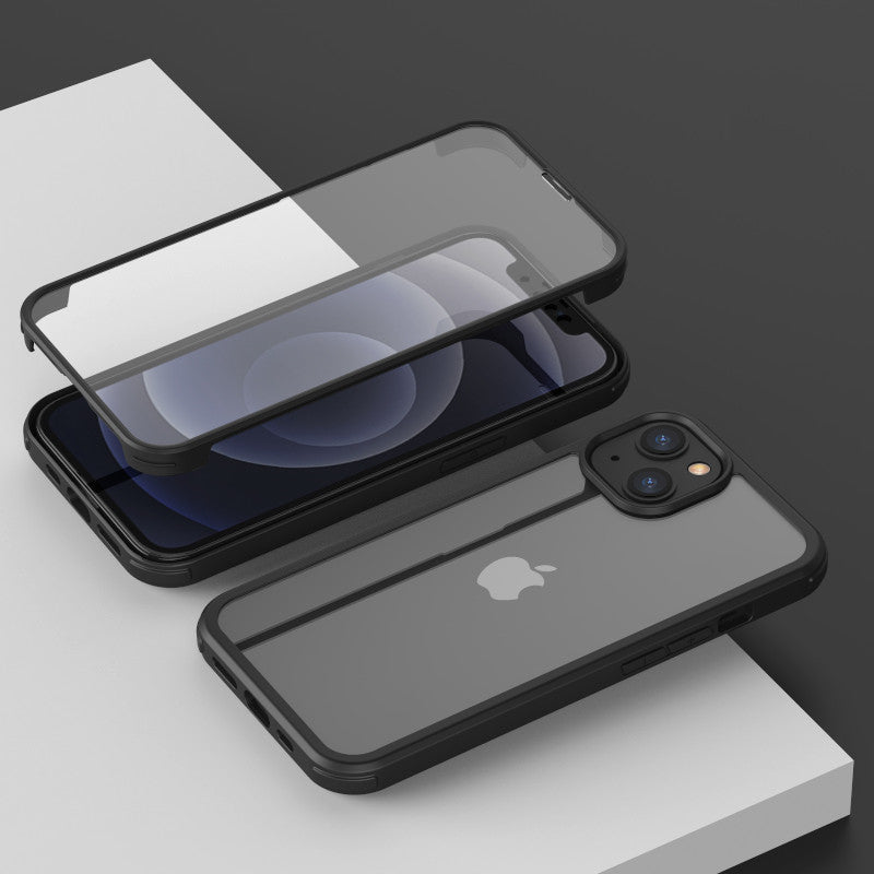 iPhone 12 Pro Max Silikon H¨¹lle Doppelseitige Geh?rtete Glas Abdeckung 12 Mini Handy 360 Ganzk?rper Displayschutzfolie