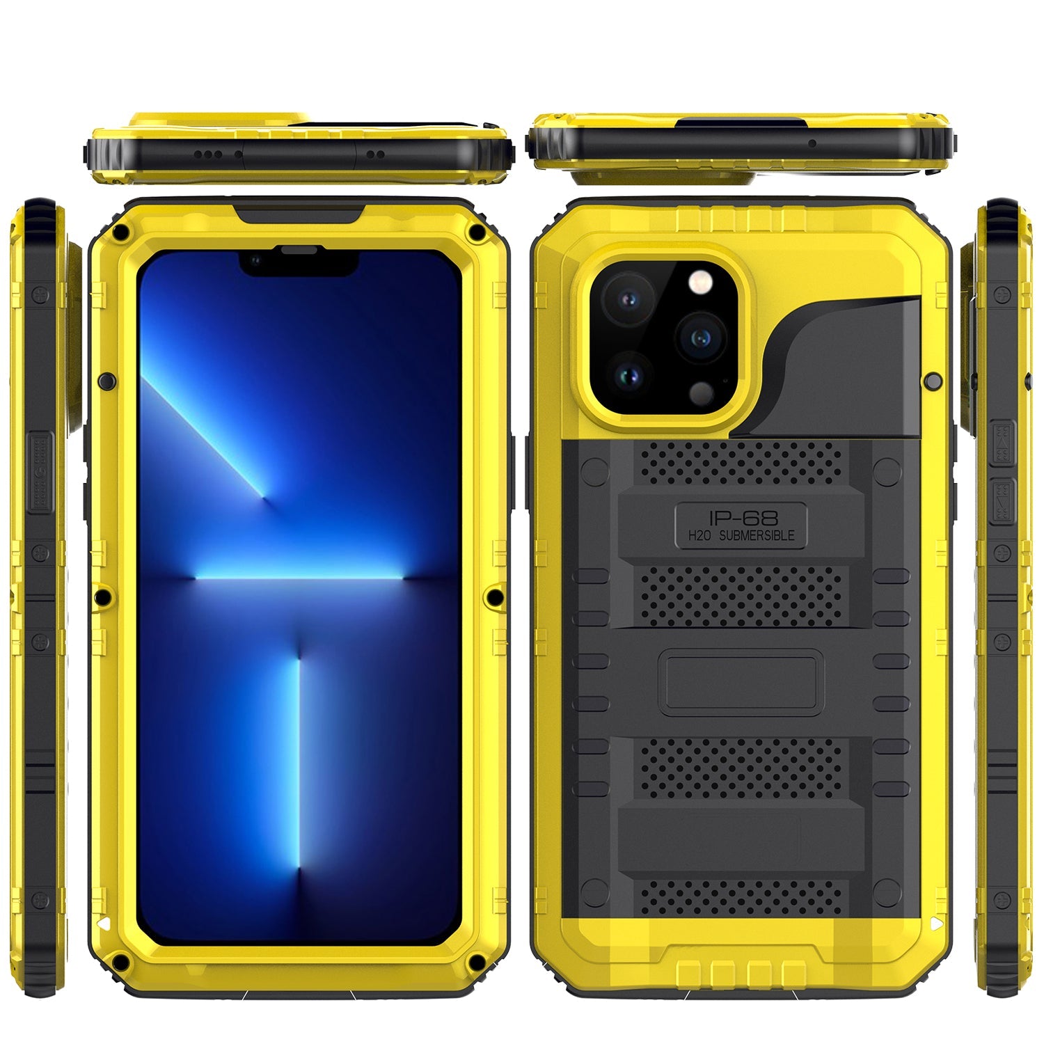 Luxury Outdoor iPhone 13 Pro Max Gorilla Case IP68 Waterproof Safeguard Heavy Duty Metal Armor Cover