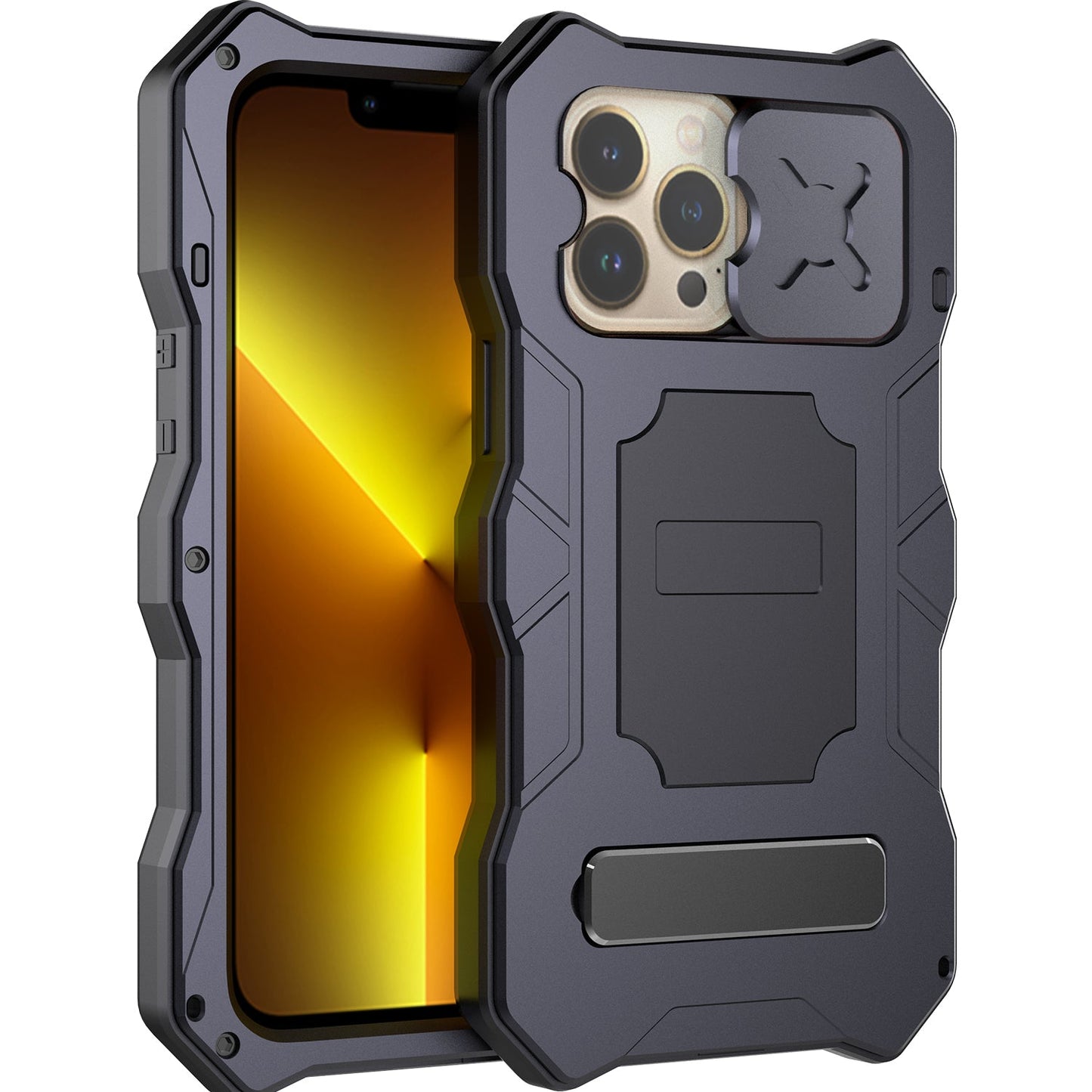Apple iPhone 13 Pro Max Milit?r Handyh¨¹lle 12 Pro Rugged Armor Case Sto?stange Metall Gleiten Kameraschutz St?nder