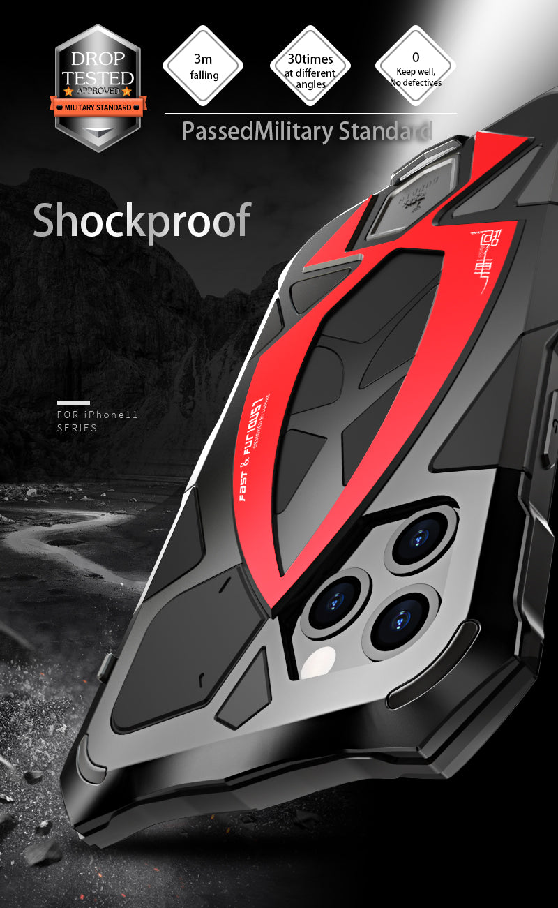 iPhone 12 Pro Max Coole H¨¹lle Rennauto Apple 12 Handy Tough Case Cover Schwerlast Metall R¨¹stungssto?stange