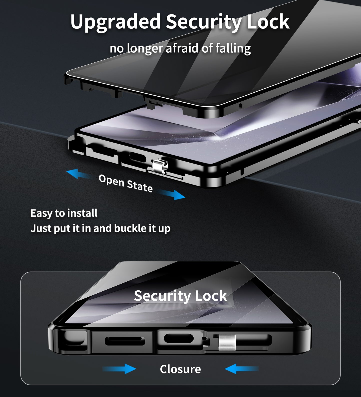 Luxuriöse Anti-peep Handyhülle Samsung Galaxy S26 Ultra S25 Plus S24 23 Doppelseitige Gehärtete Glas Hülle Metall Magnet Privatsphäre Schutzhülle Objektivschutz 360 Grad