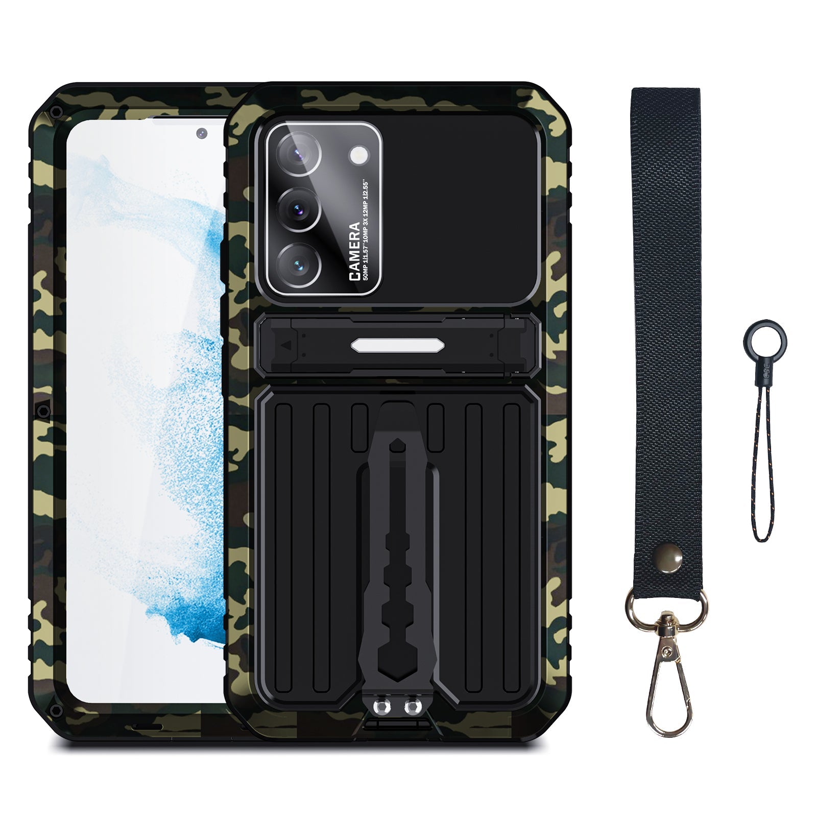 Samsung Galaxy S22 Ultra Milit?r H¨¹lle Armor Cover Shockproof Plus Metal Back Clip Invisible Bracket