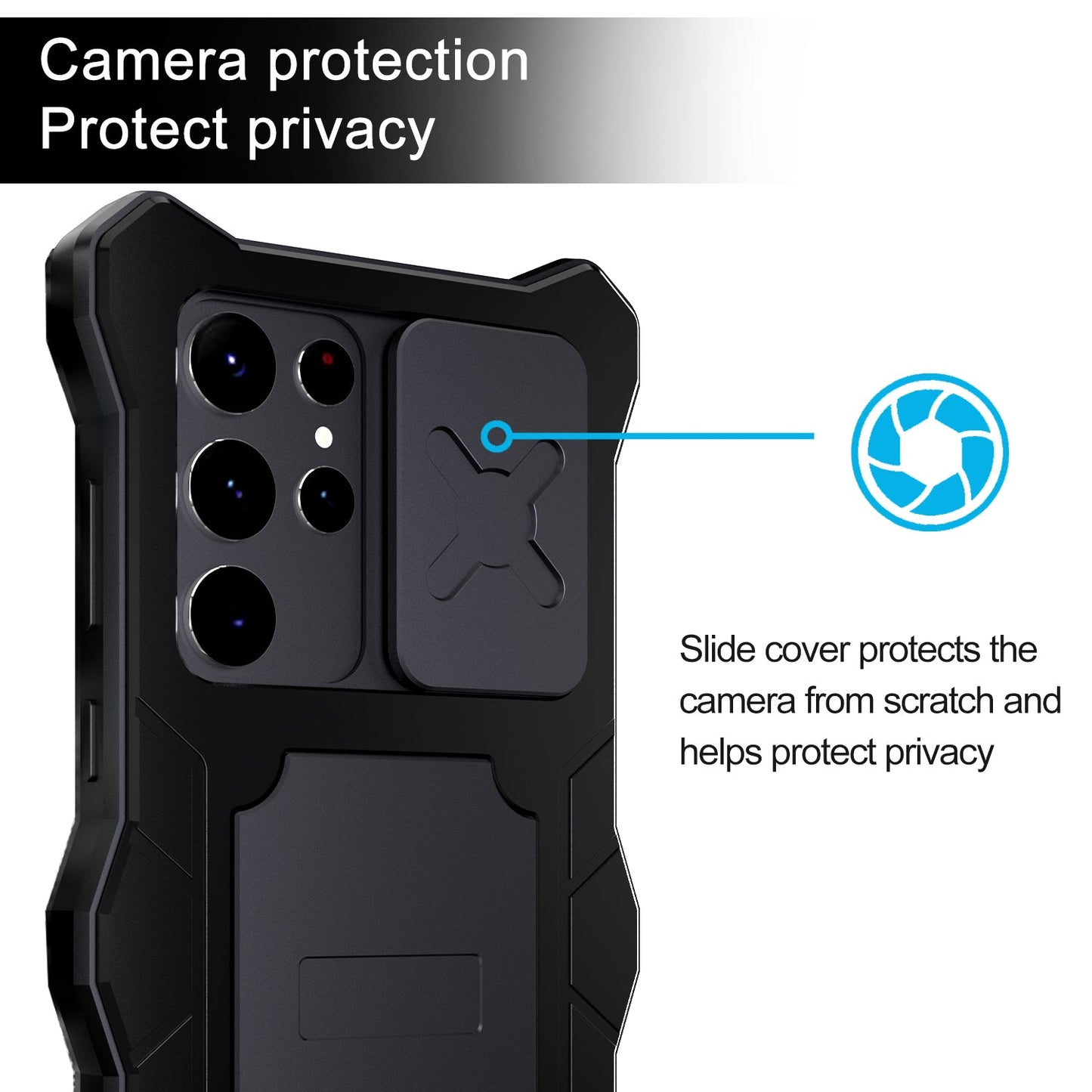 Luxury Samsung S22 Ultra Milit?ry Case Impact Resistant Bumper Galaxy S22 Plus Metal Silicone Slide Camera Lens Pretection Cover Phone Kickstand