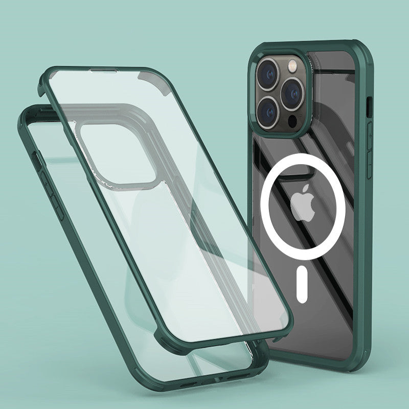 Apple Silicone Case iPhone 14 Pro Max Double Sided Tempered Glass Cover 14 Plus 360 Full-Body Screen Camera Protector