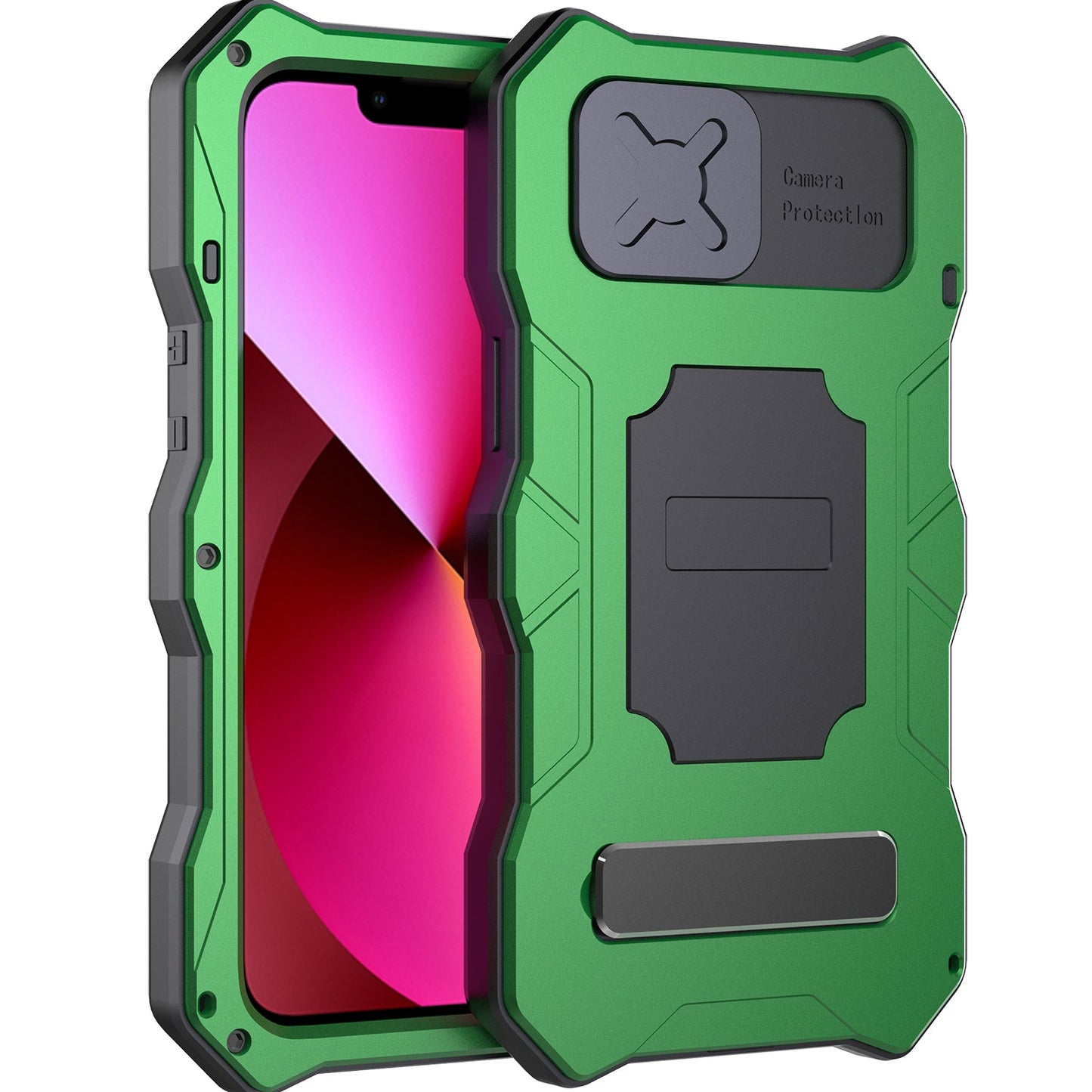 Apple iPhone 13 Pro Max Milit?r Handyh¨¹lle 12 Pro Rugged Armor Case Sto?stange Metall Gleiten Kameraschutz St?nder