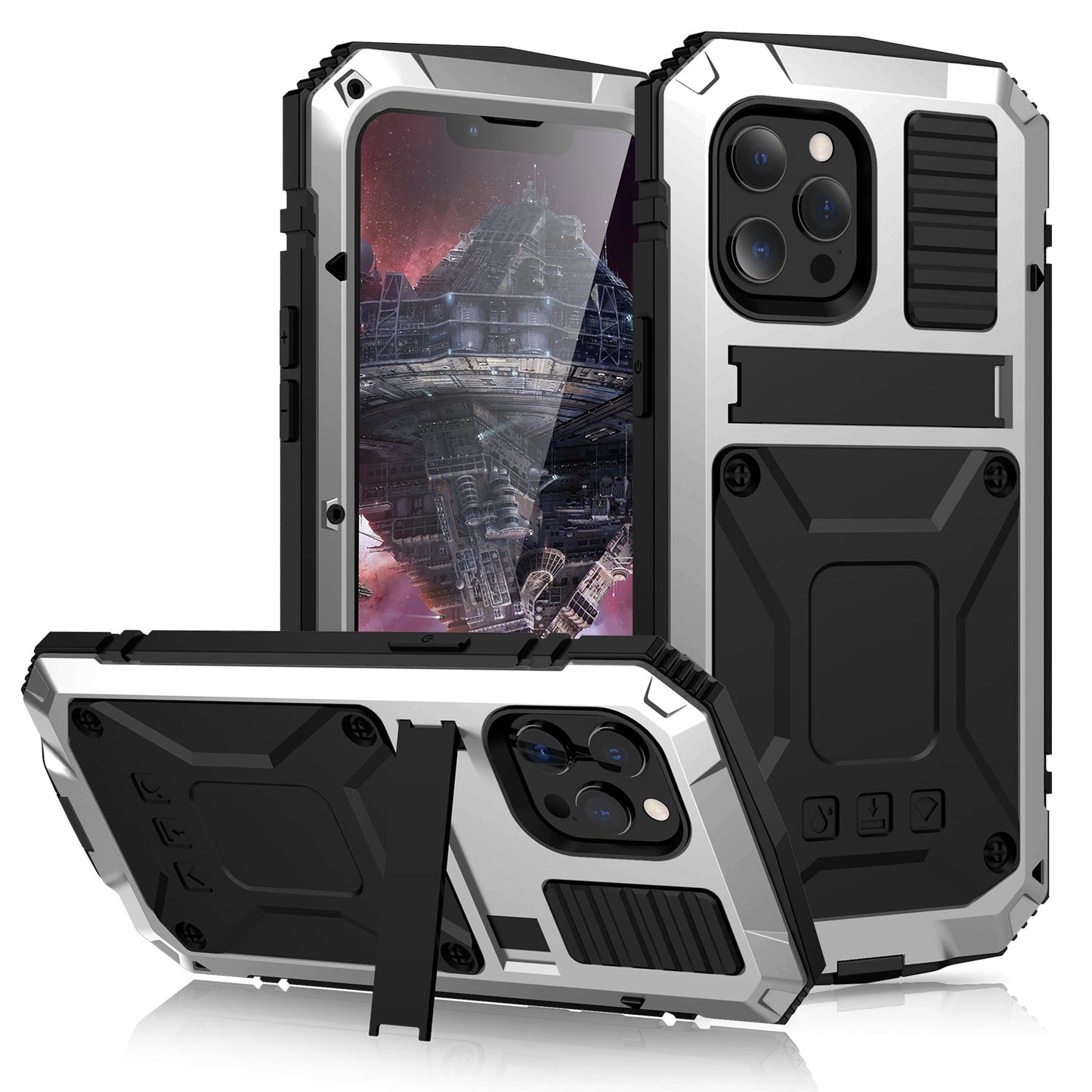 iPhone 13 Pro Max Milit?r Qualit?t H¨¹lle Kameraschutz Robuste R¨¹stung in Sto?fest Heavy Duty 360 Full Cover