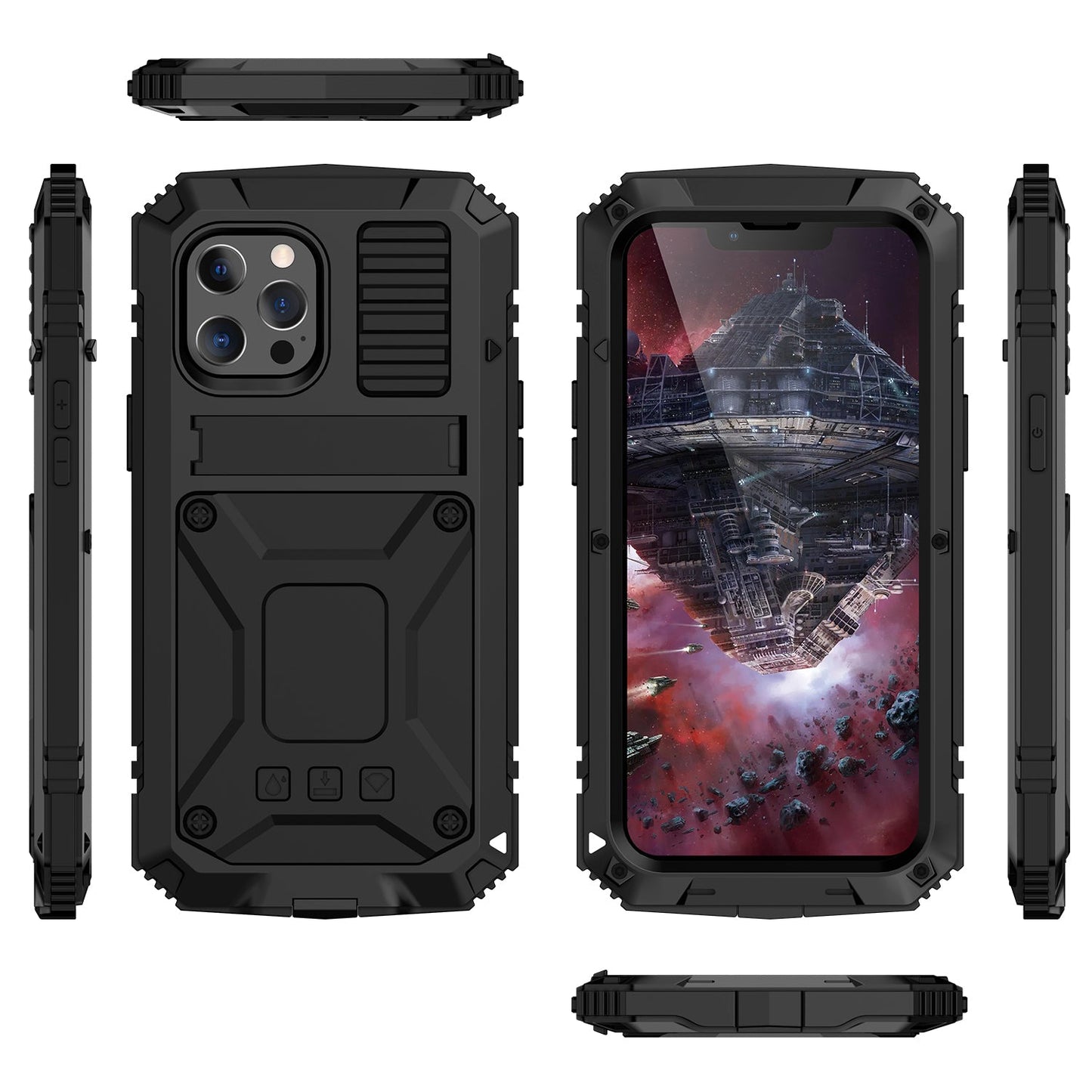 iPhone 13 Pro Max Milit?r Qualit?t H¨¹lle Kameraschutz Robuste R¨¹stung in Sto?fest Heavy Duty 360 Full Cover