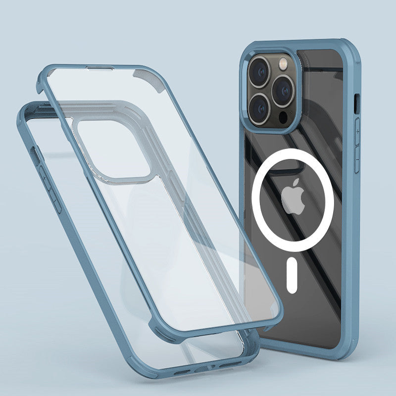 Apple Silicone Case iPhone 14 Pro Max Double Sided Tempered Glass Cover 14 Plus 360 Full-Body Screen Camera Protector