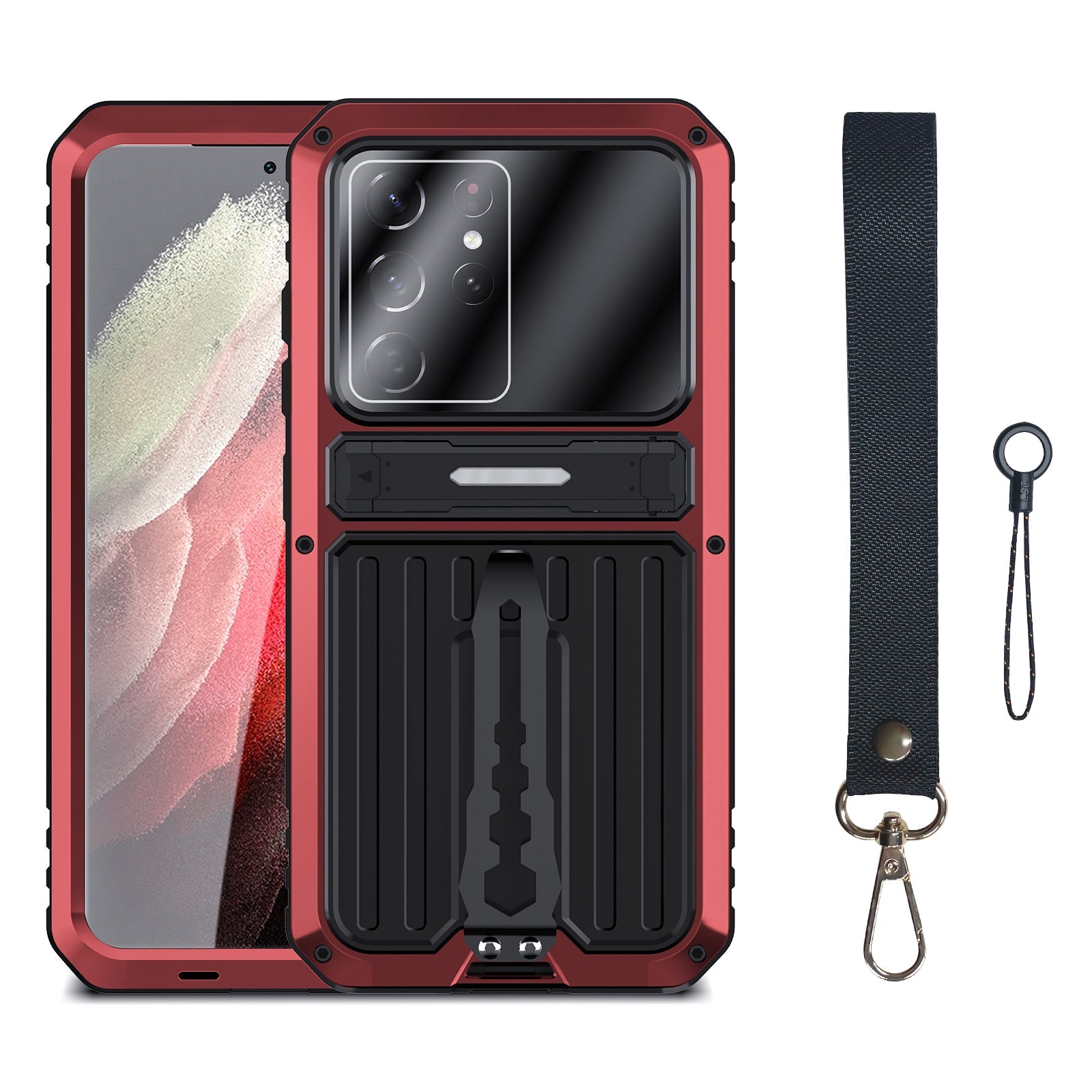 Milit?ry Case Samsung S21 Ultra Metal Armor Cover Shockproof Galaxy S21 FE Back Clip Invisible Bracket