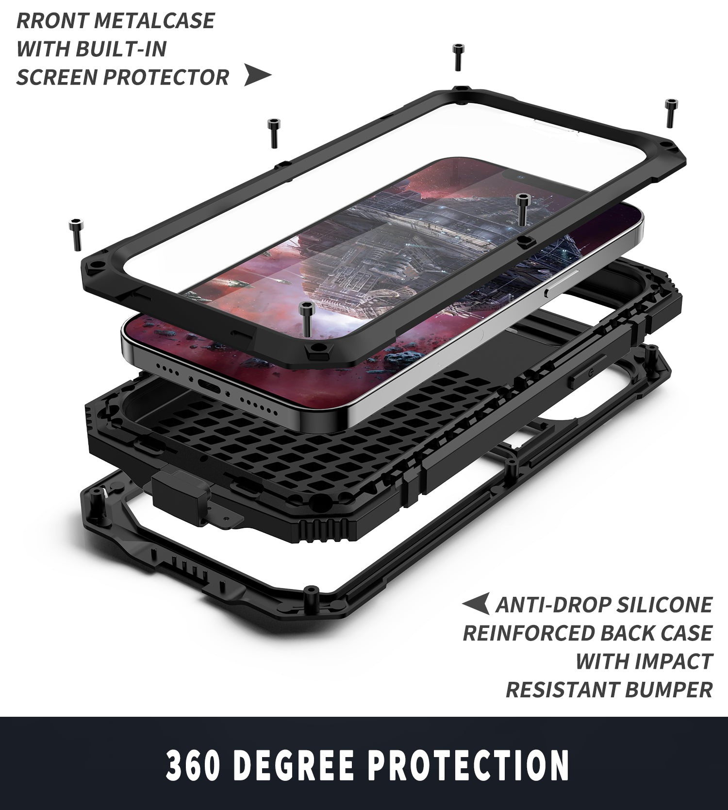 iPhone 13 Pro Max Milit?r Qualit?t H¨¹lle Kameraschutz Robuste R¨¹stung in Sto?fest Heavy Duty 360 Full Cover