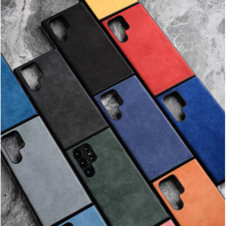 Luxury Alcantara Samsung S22 Case Business Artificial Galaxy S22 Ultra Plus Leather Phone Cover