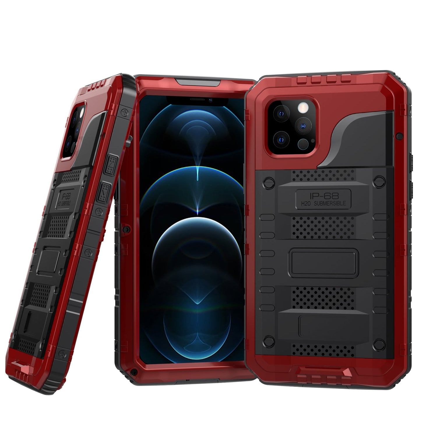 Luxury IP68 Waterproof Apple iPhone 12 Pro Max Gorilla Case Milit?ry Safeguard Outdoor Heavy Duty Metal Armor Cover