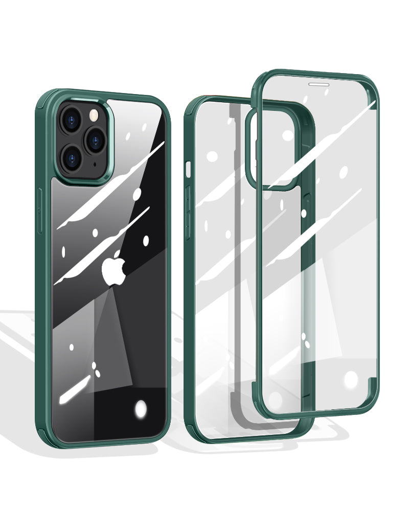 iPhone 12 Pro Max Silikon H¨¹lle Doppelseitige Geh?rtete Glas Abdeckung 12 Mini Handy 360 Ganzk?rper Displayschutzfolie