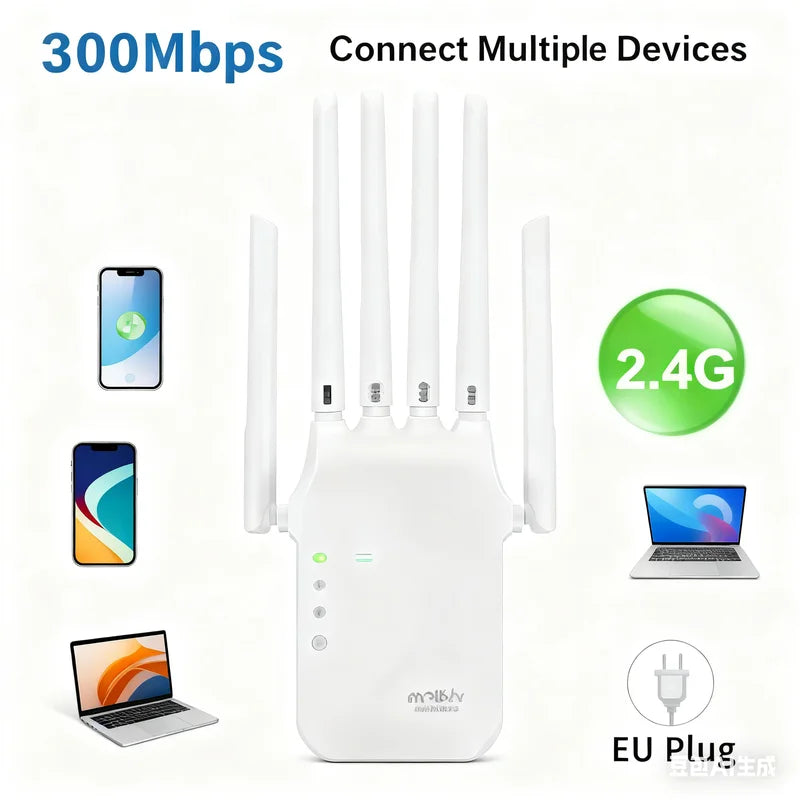 1200Mbps Wifi Amplifier Dual band 2.4G/ 5G Signal Repeater Network Expander Range Extender 300Mbps WiFi Booster Wireless Router-ShoptAI	