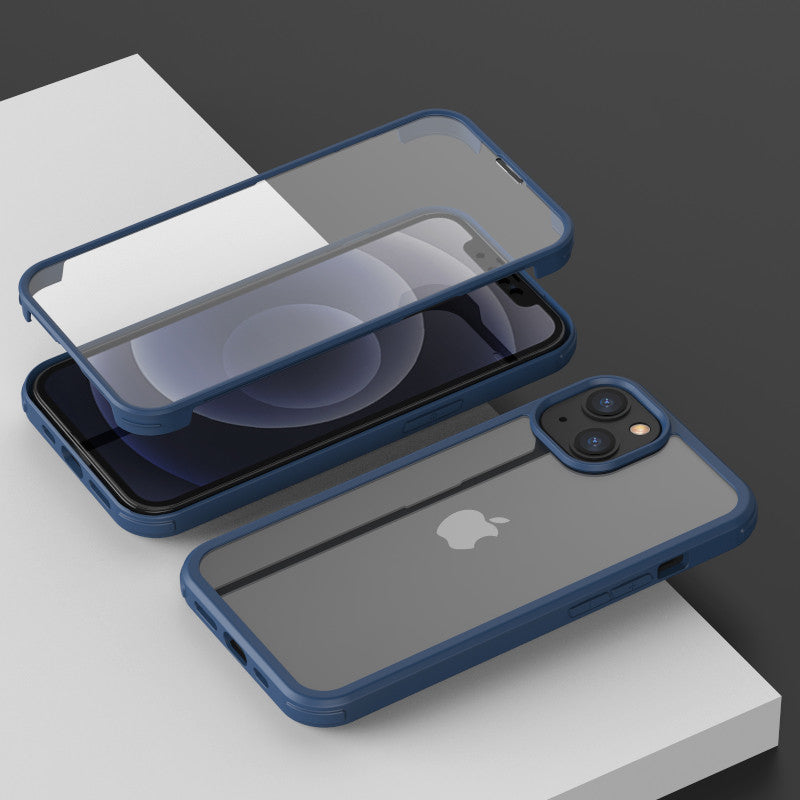 iPhone 13 Pro Max Silikon H¨¹lle Doppelseitige geh?rtete Glas Apple 13 Mini 360 Ganzk?rper Display Schutzh¨¹lle